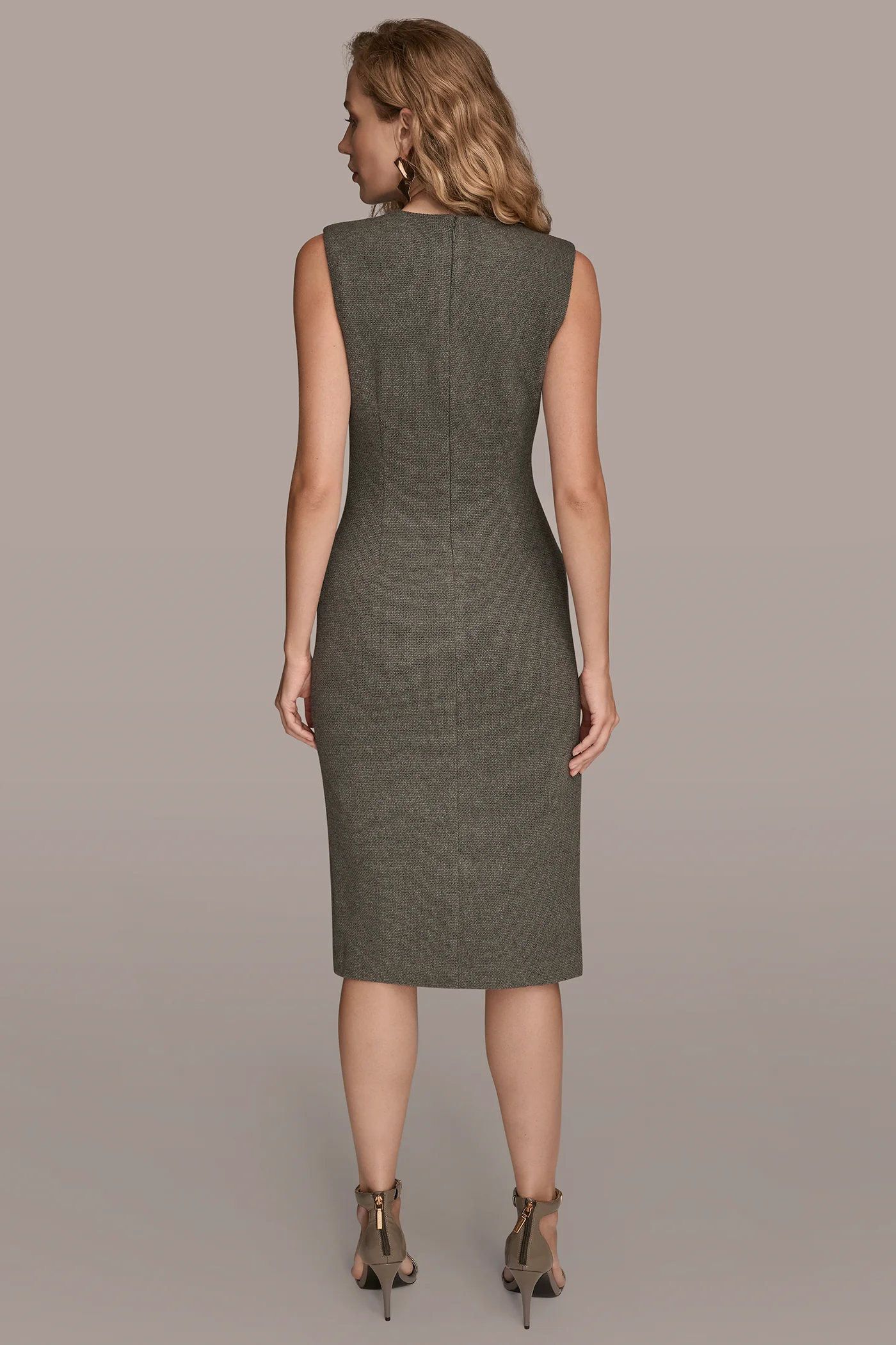 SLEEVELESS COTTON MIDI SHEATH DRESS - VXVOV
