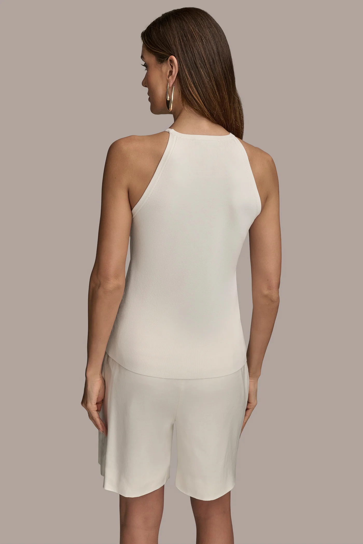 FLORAL-EMBELLISHED HALTER TANK - VXVOV