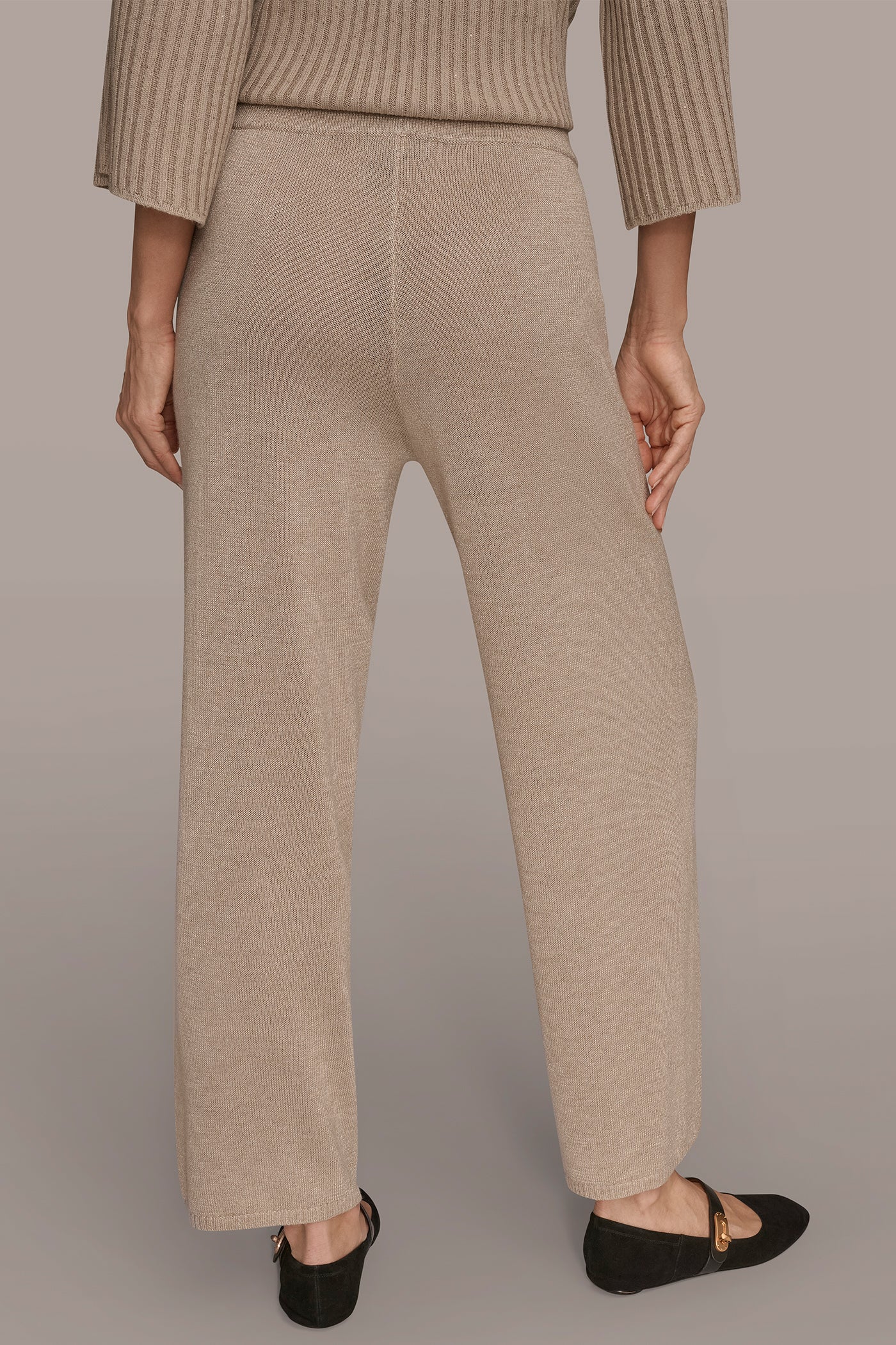 HIGH-RISE WIDE-LEG SWEATER ANKLE PANT - VXVOV