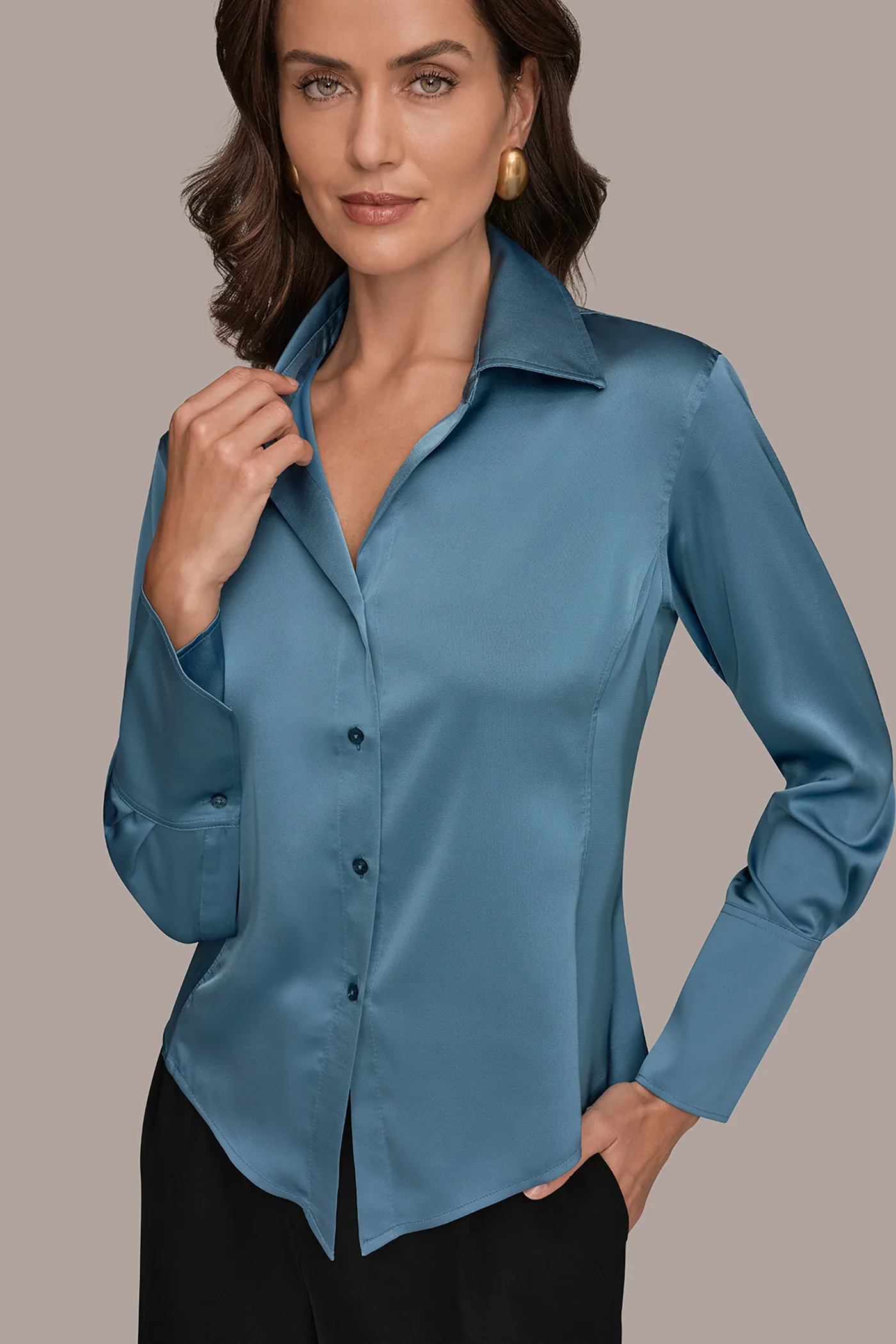 SATIN HIGH-LOW BLOUSE - VXVOV