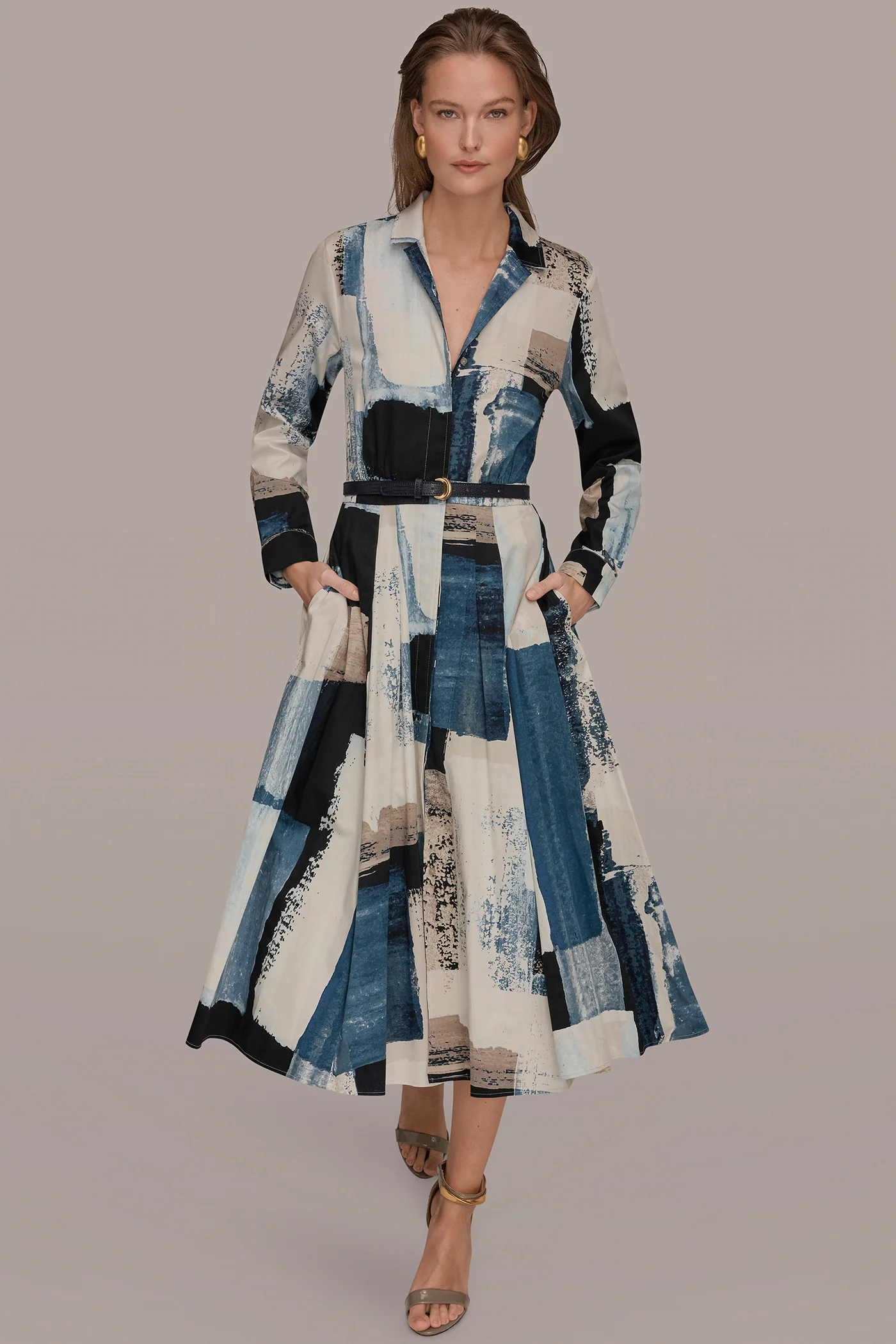 LONG SLEEVE BUTTON FRONT DRESS - VXVOV