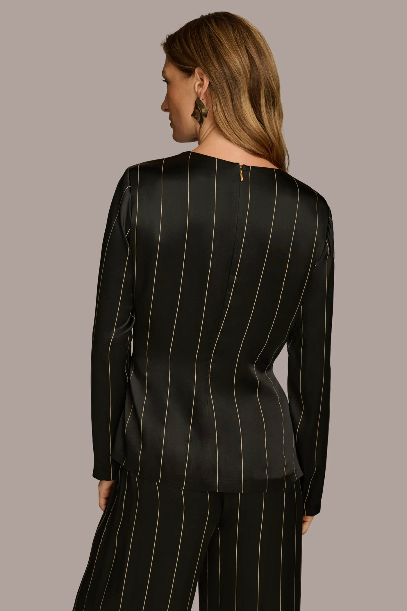 PINSTRIPE TIE WAIST TOP - VXVOV