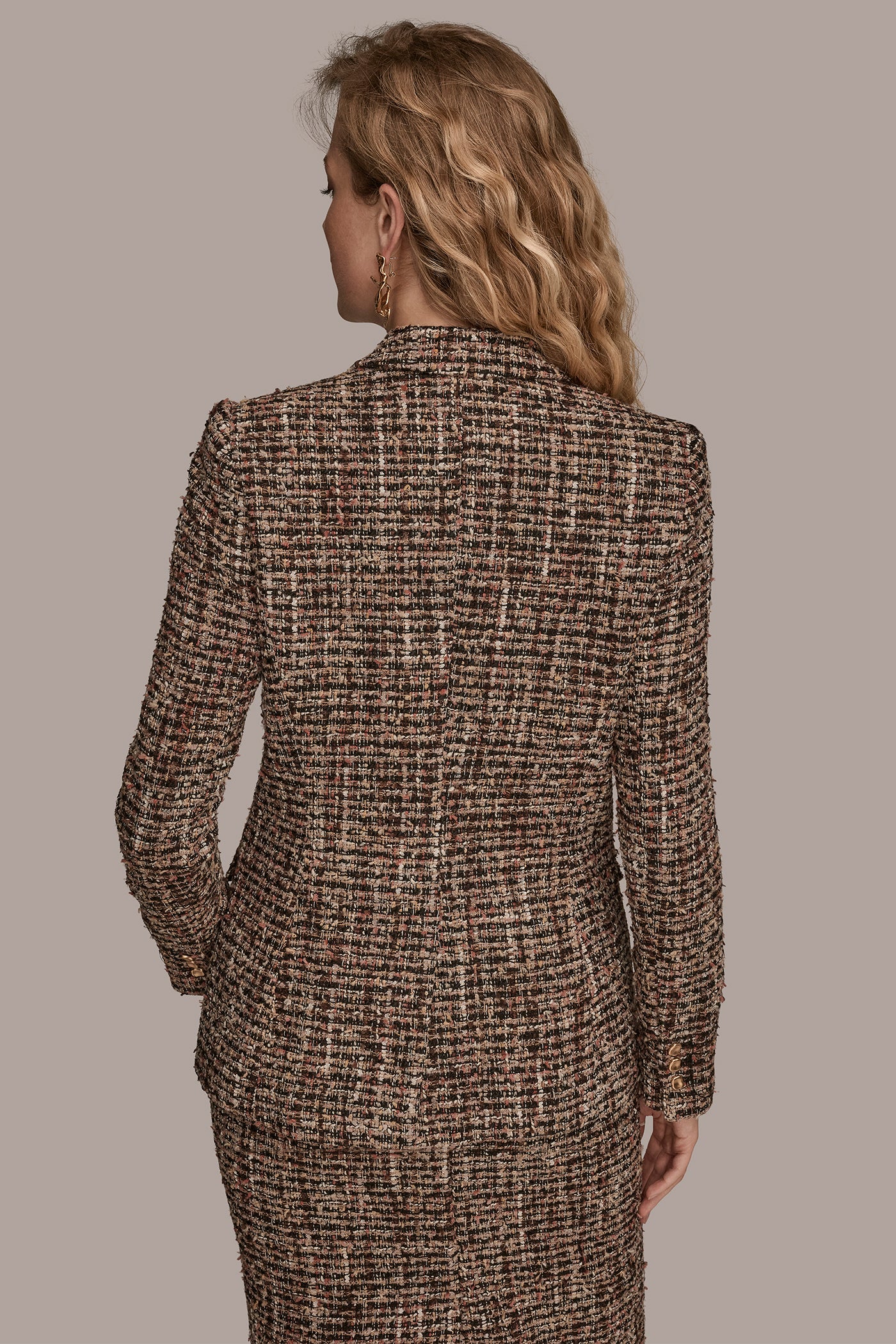 TWEED ONE BUTTON JACKET - VXVOV