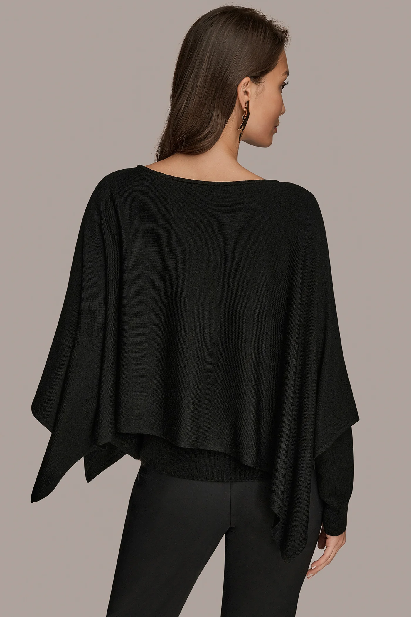 LAYERED PONCHO SWEATER - VXVOV