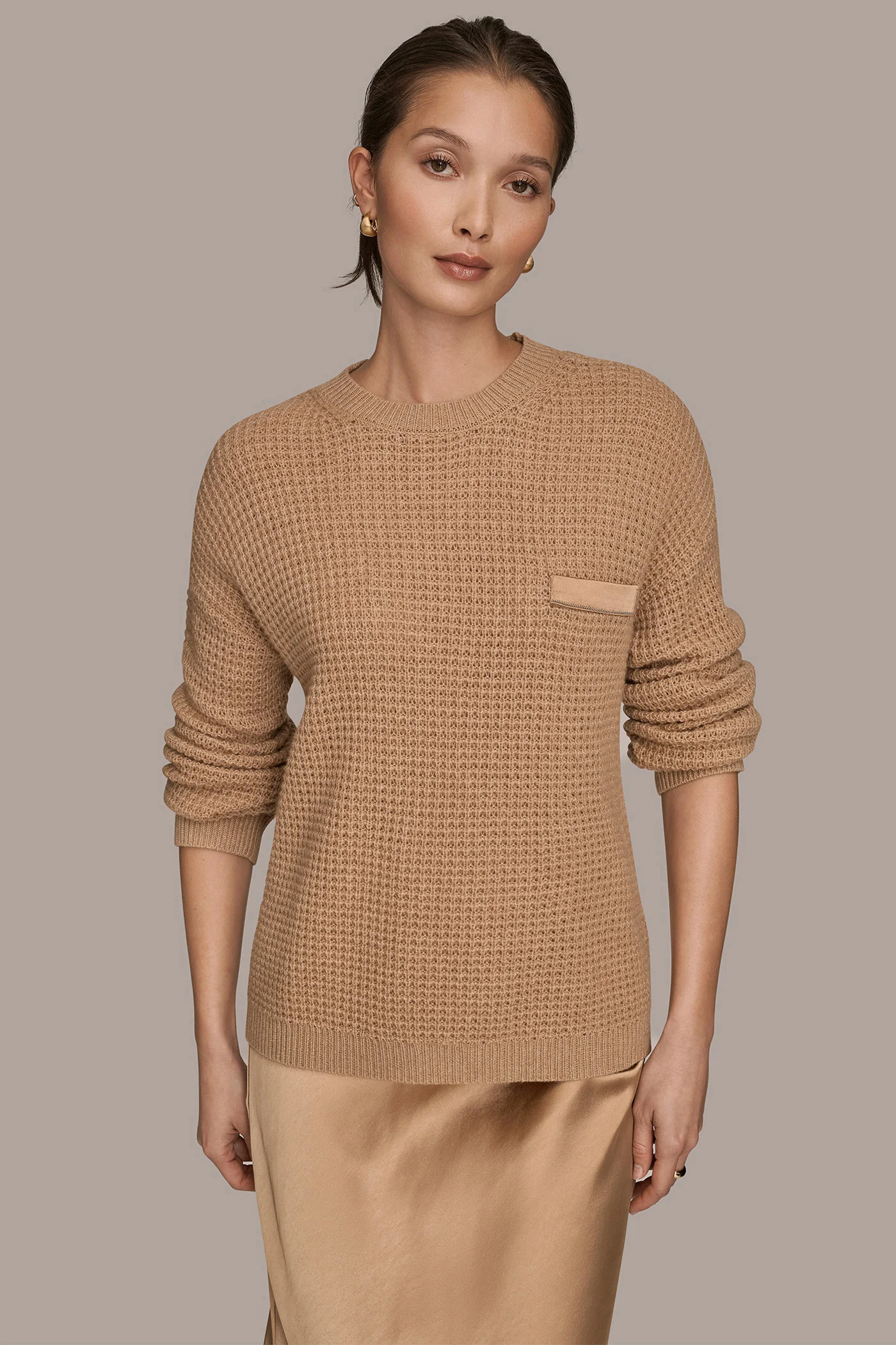WOOL AND CASHMERE-BLEND POCKET SWEATER - VXVOV