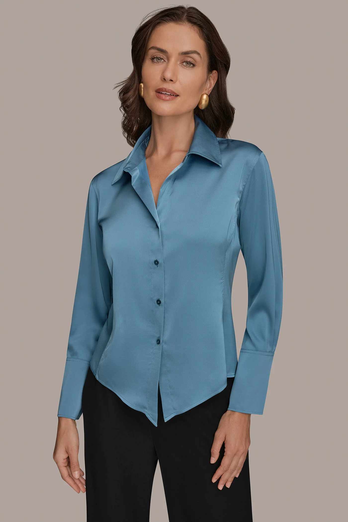 SATIN HIGH-LOW BLOUSE - VXVOV