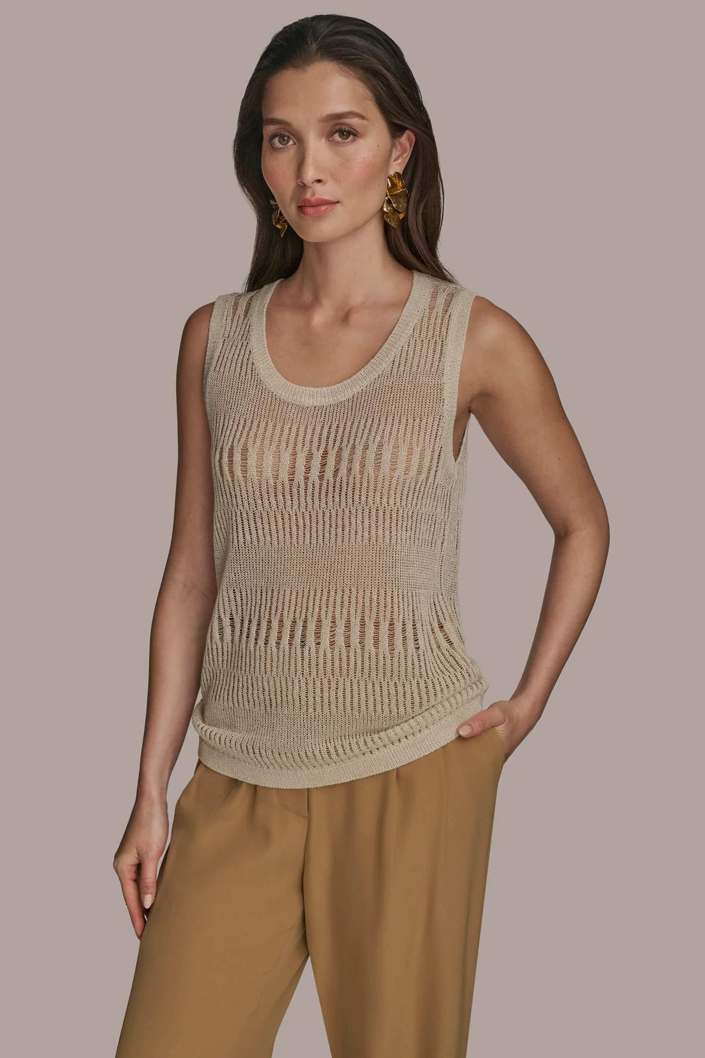OPEN STITCH SWEATER SHELL - VXVOV