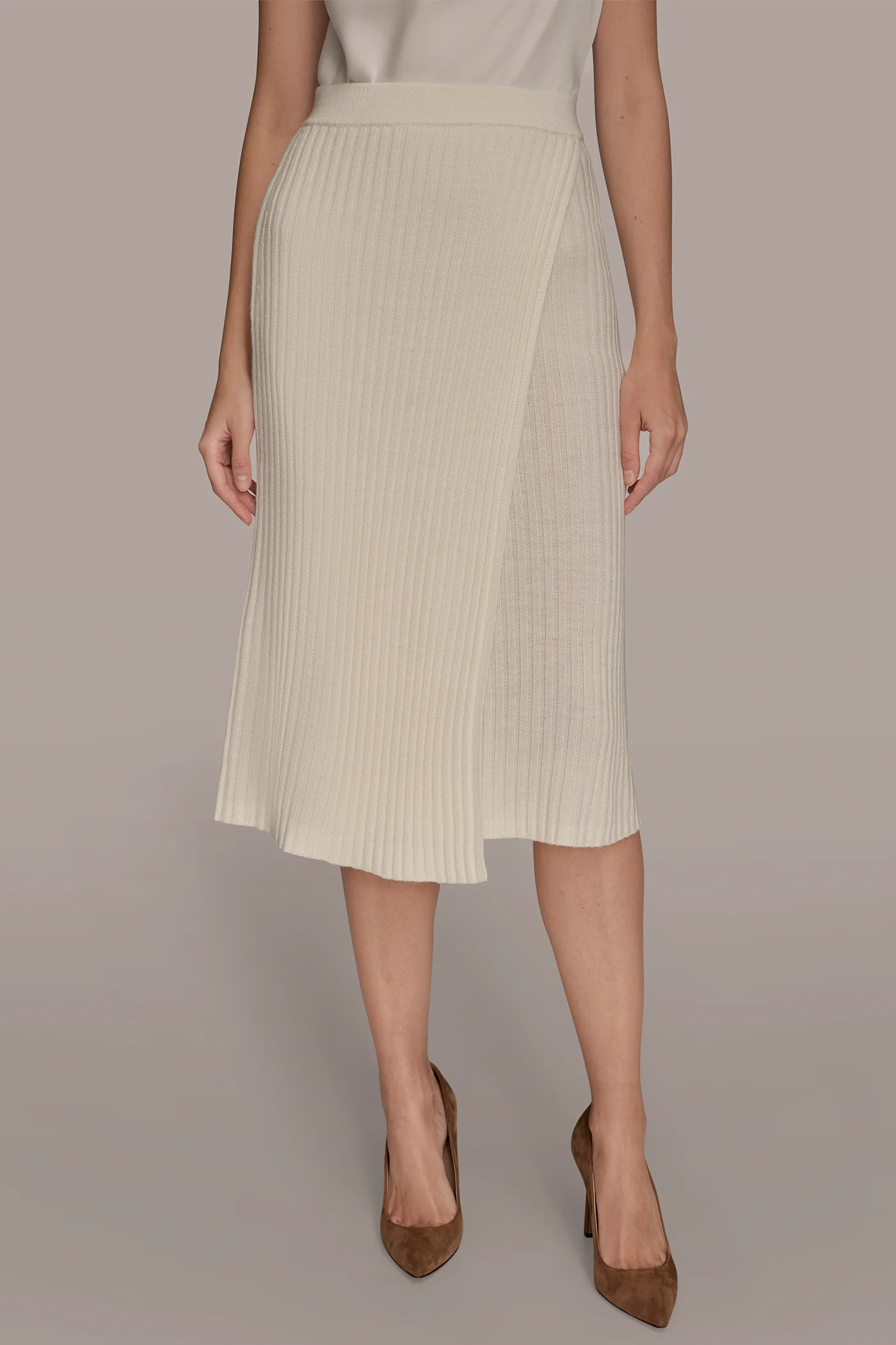 WOOL WRAP MIDI SKIRT - VXVOV