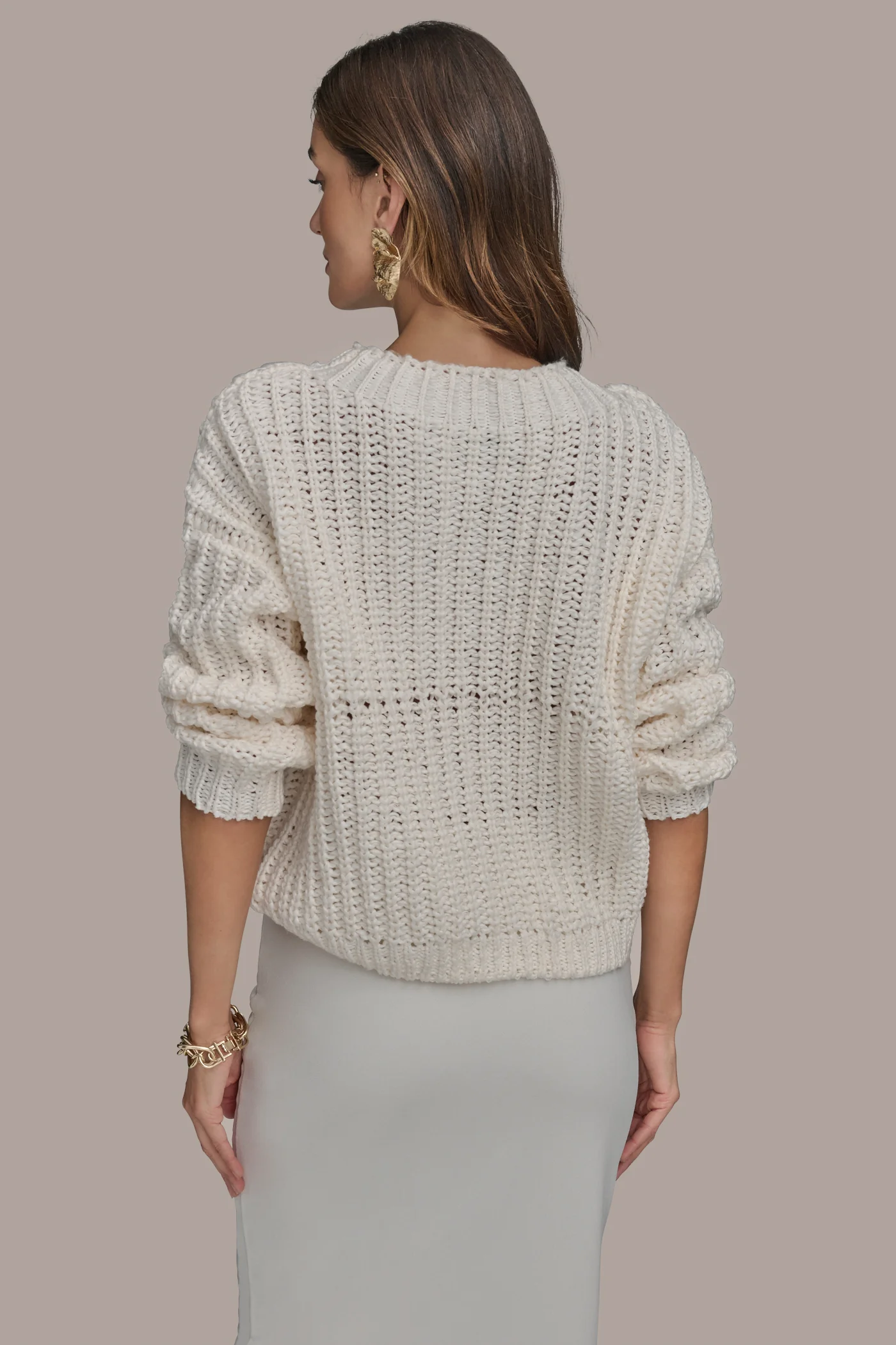 OPEN STITCH DOLMAN SWEATER - VXVOV