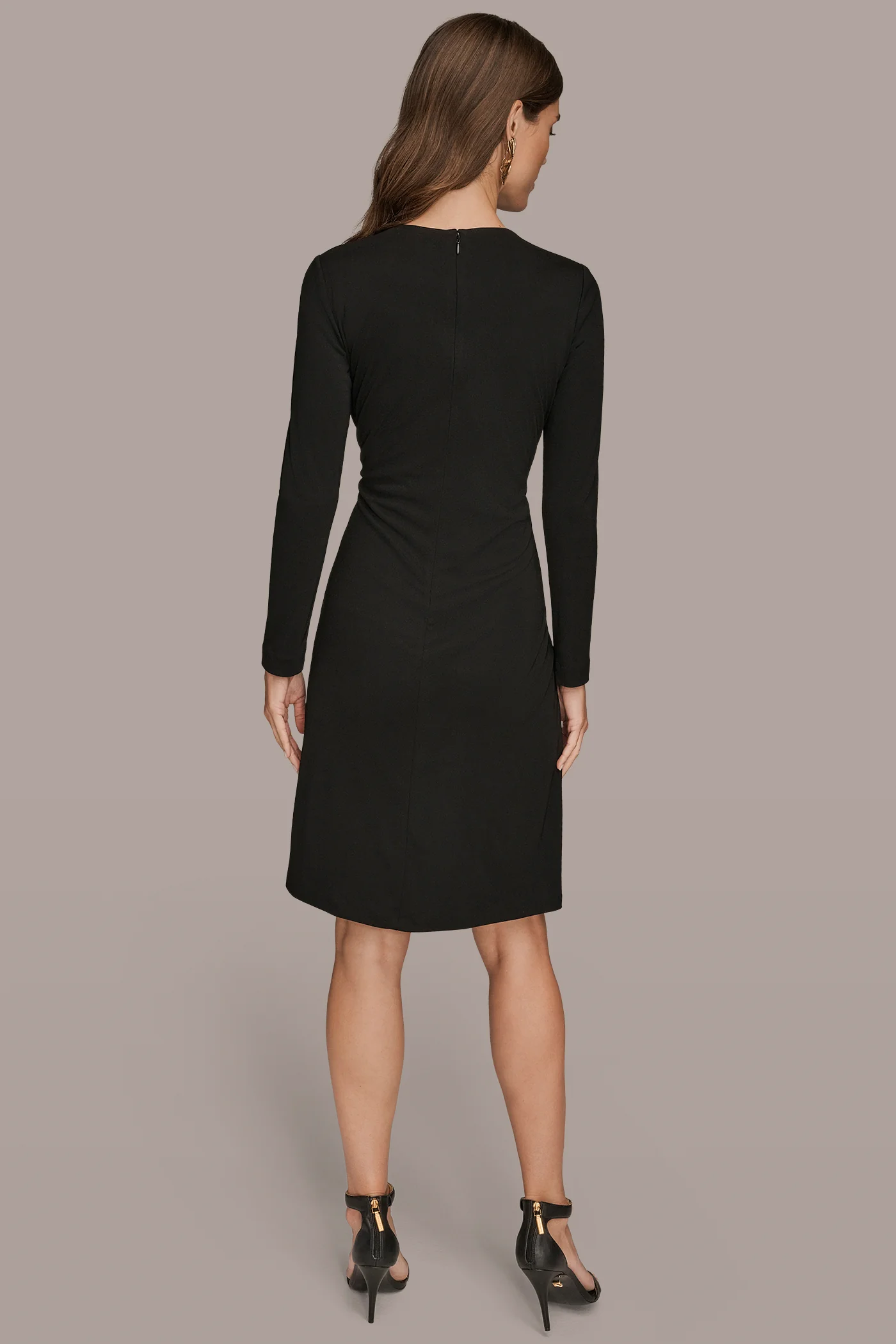 LONG SLEEVE CREW-NECK A-LINE DRESS - VXVOV