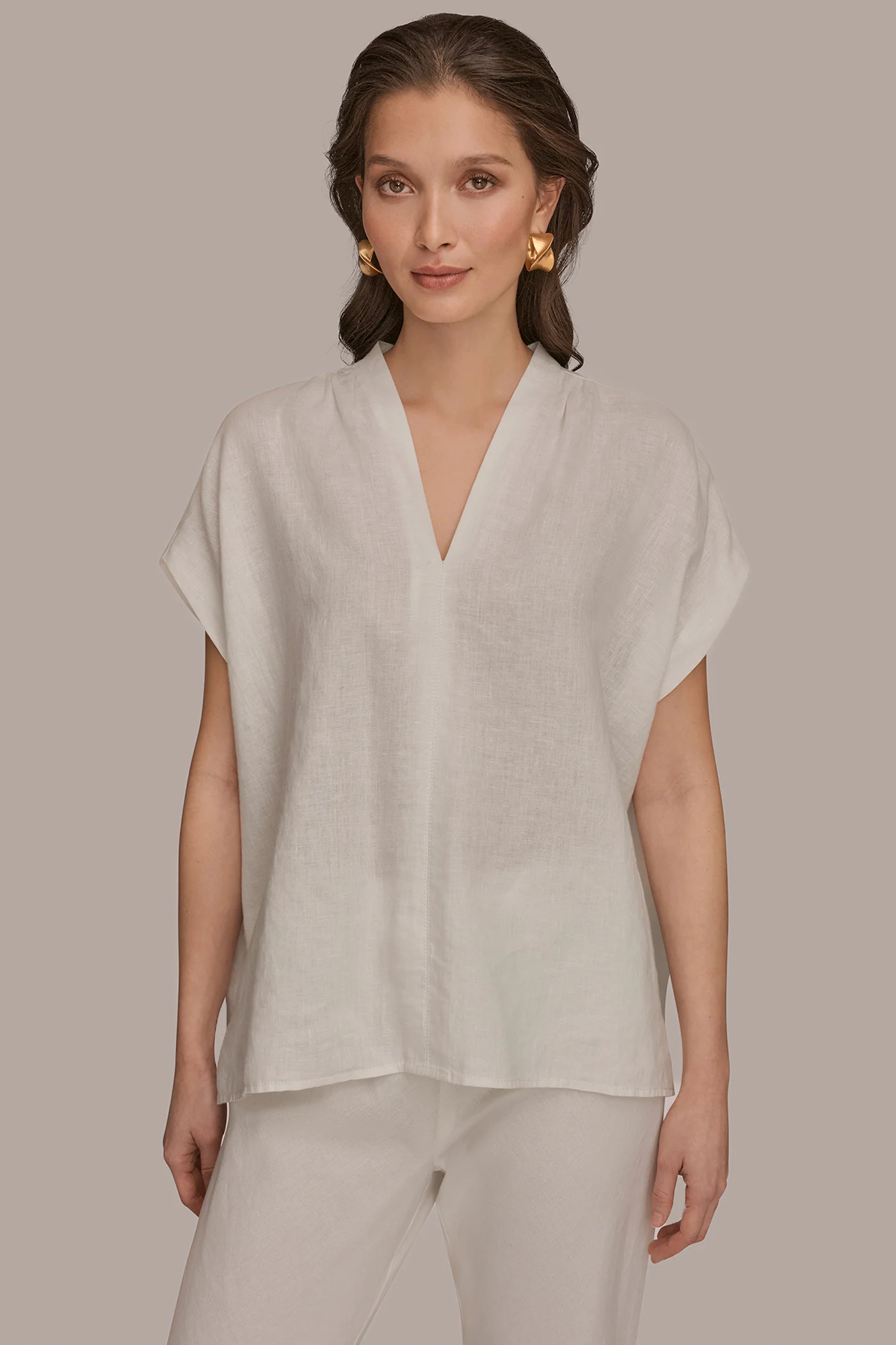 LINEN SLEEVELESS BLOUSE - VXVOV