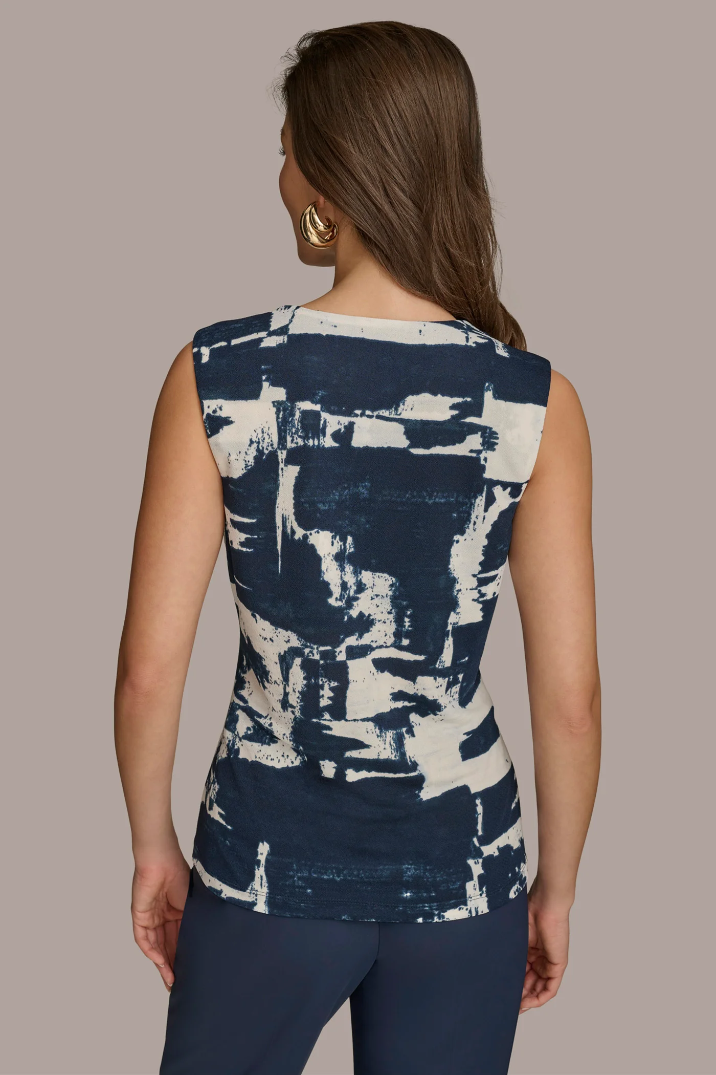 PRINTED TOP WITH WAIST HARDWARE - VXVOV
