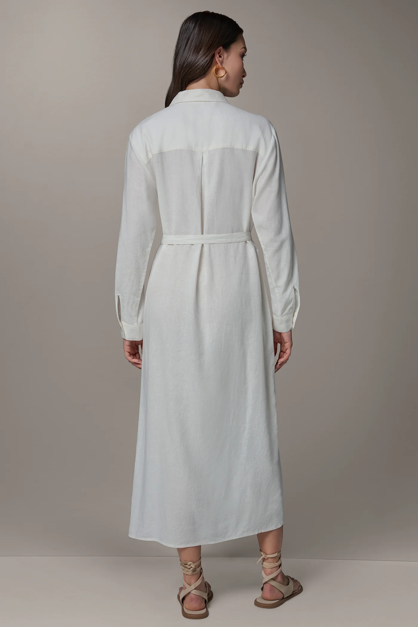 LONG SLEEVE MIDI SHIRT DRESS - VXVOV