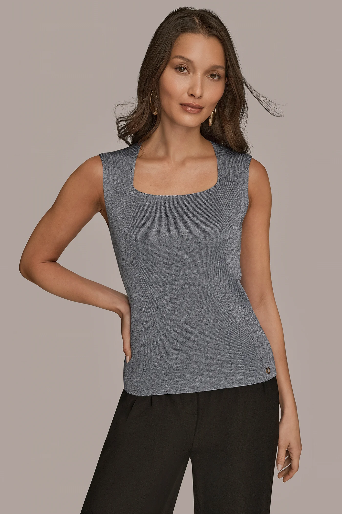 SLEEVELESS METALLIC SWEATER - VXVOV