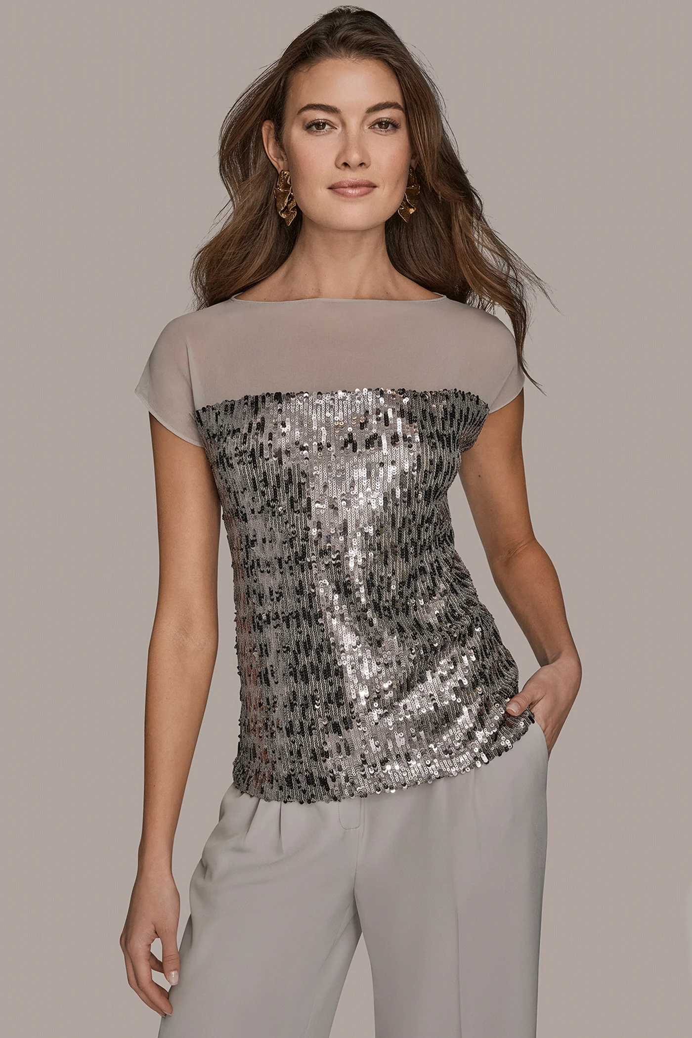 MESH DETAIL KNIT TOP - VXVOV