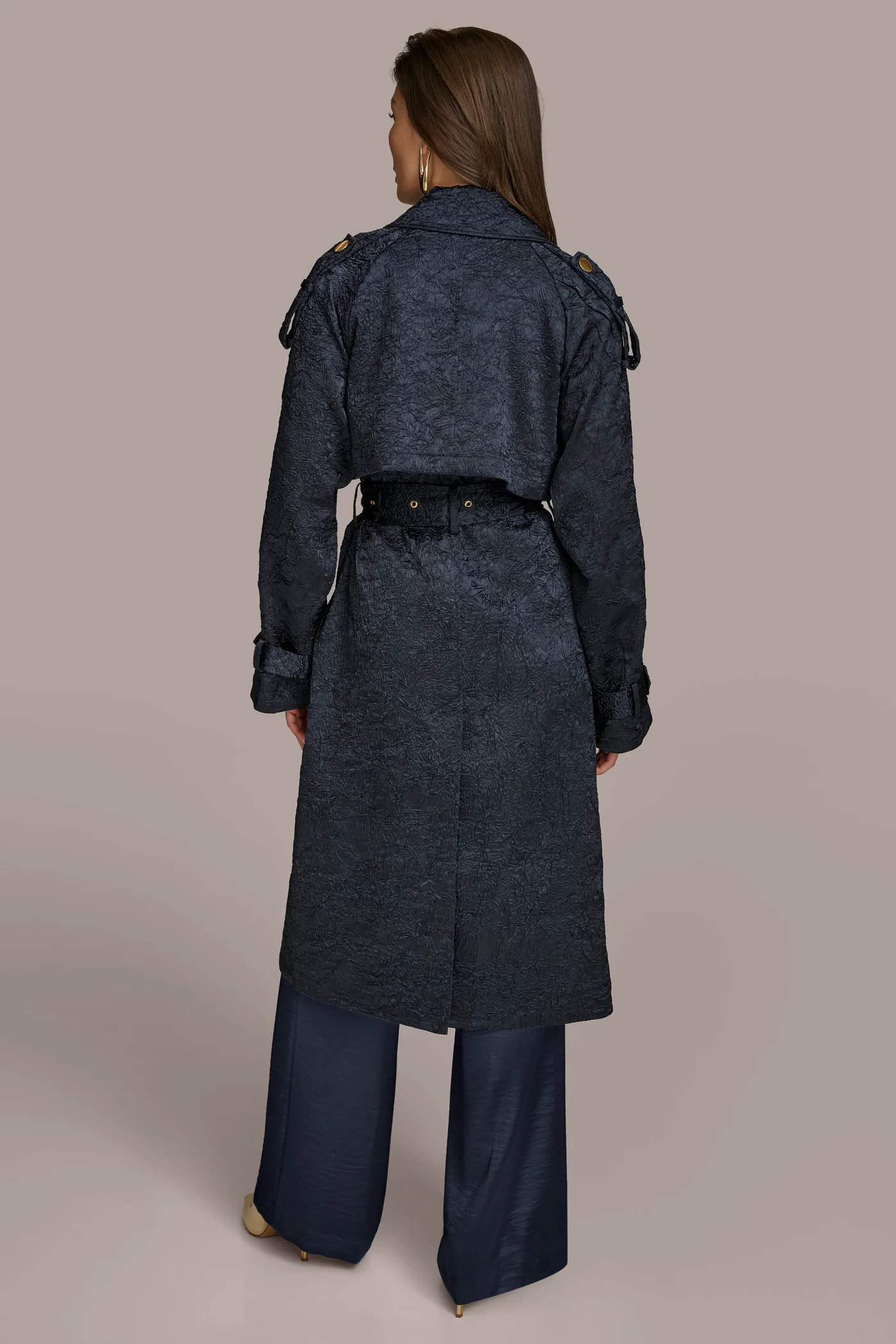 CRUSHED SATIN TRENCH COAT - VXVOV