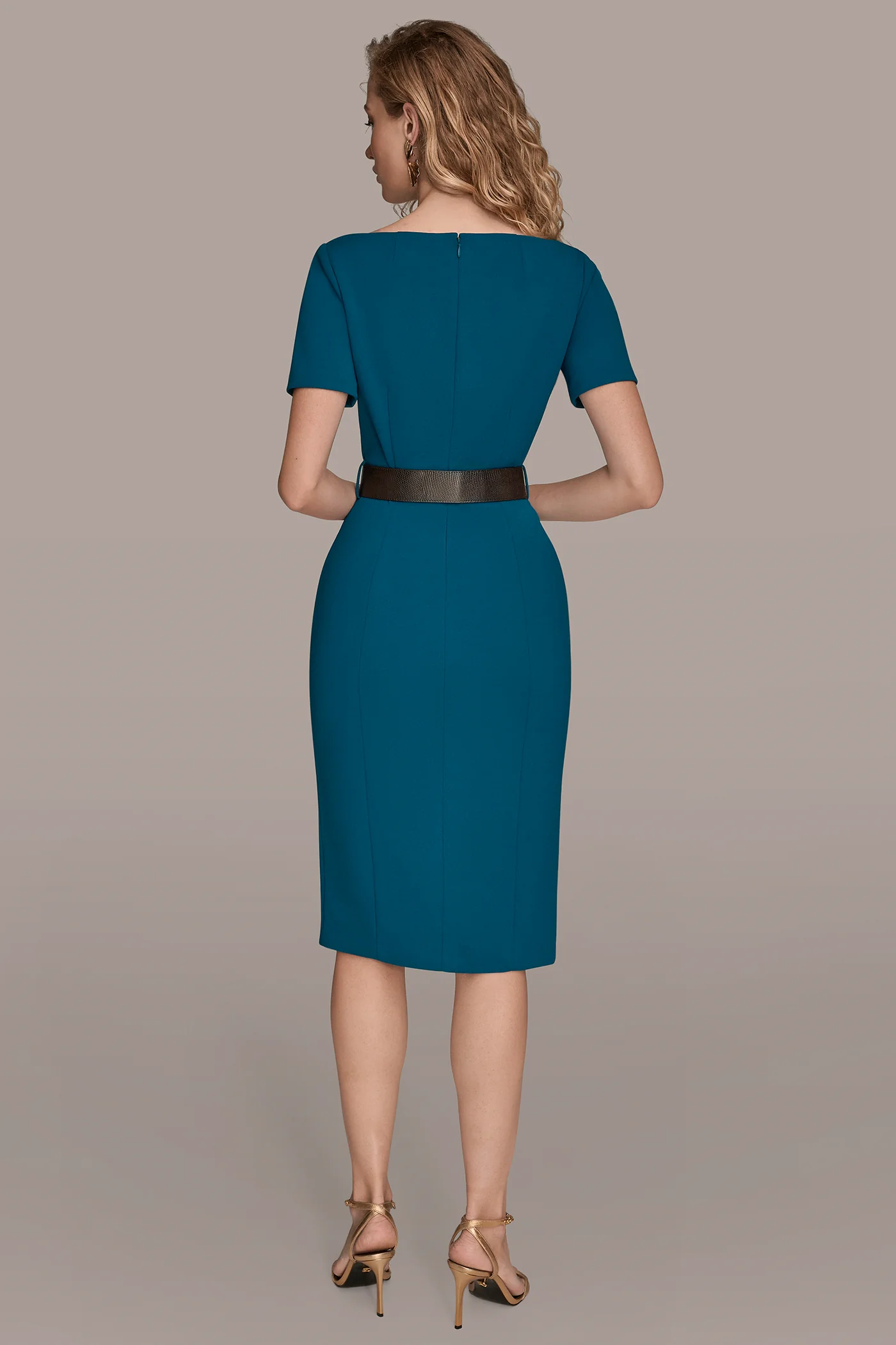 LONG SLEEVE DOUBLE-SPLIT SHEATH DRESS - VXVOV