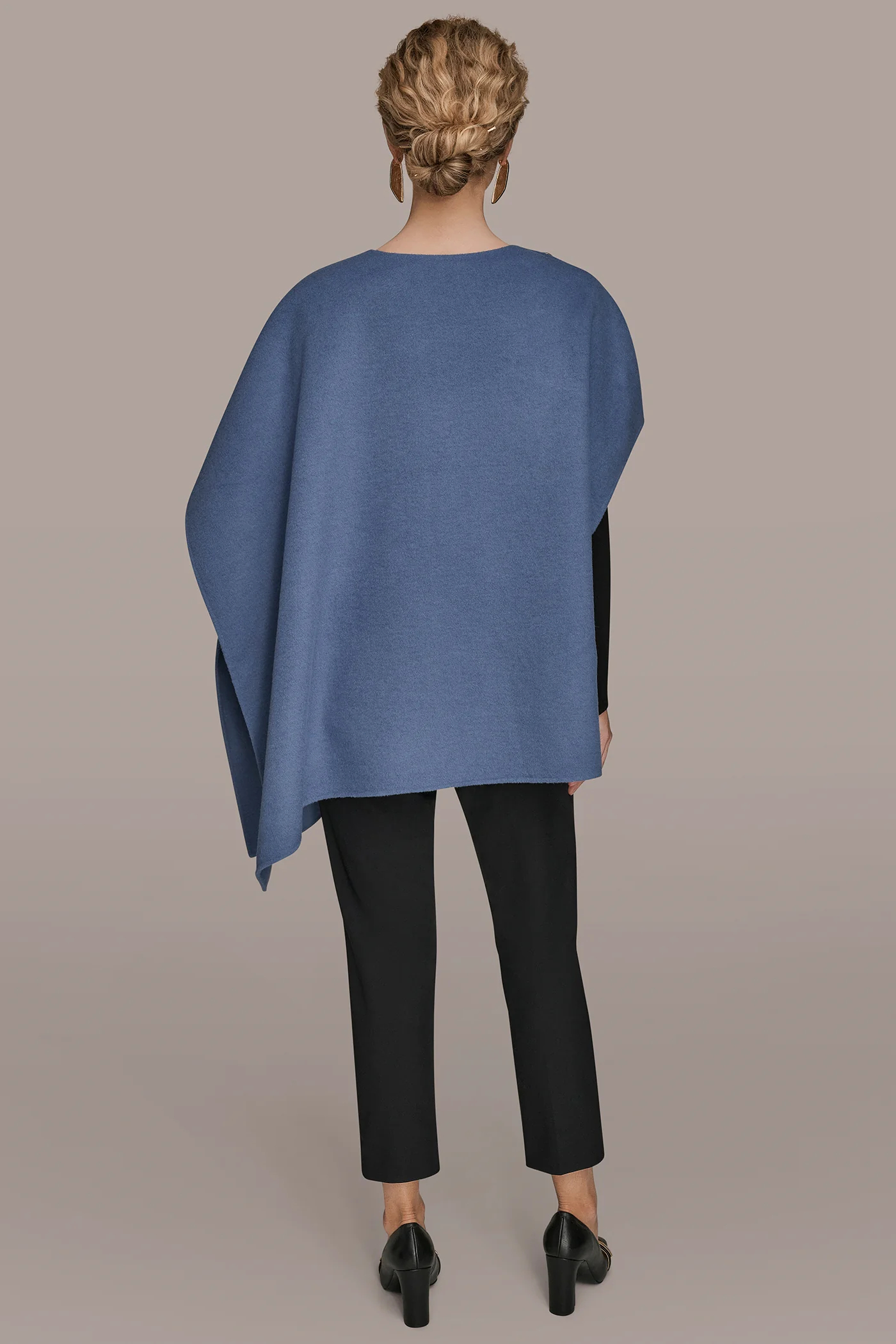 BUTTON-EMBELLISHED WOOL-BLEND CAPE - VXVOV