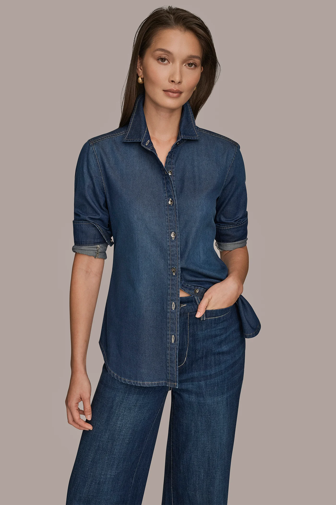 THE DONNA CLASSIC DENIM SHIRT - VXVOV