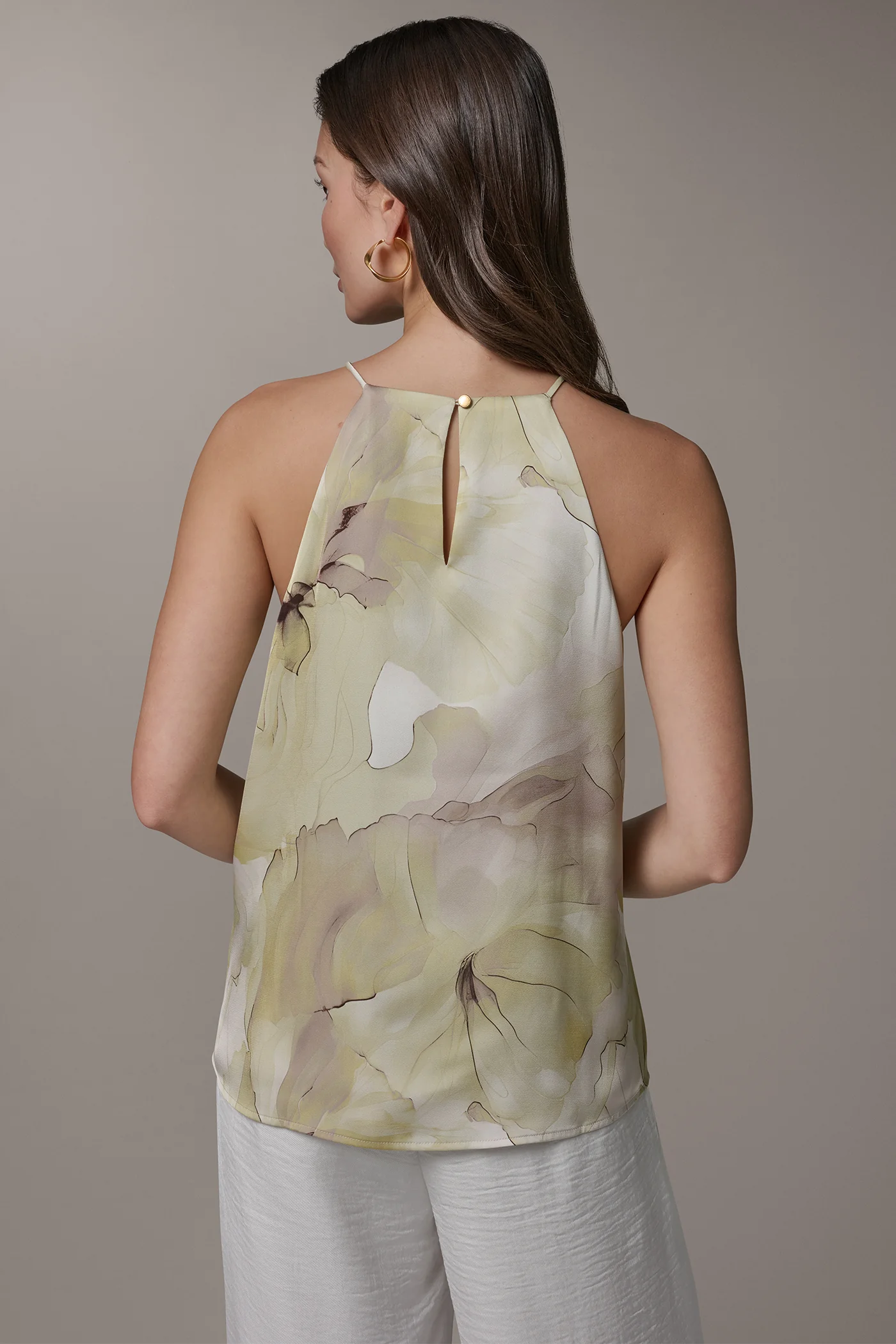 SLEEVELESS FLORAL HALTER TOP - VXVOV