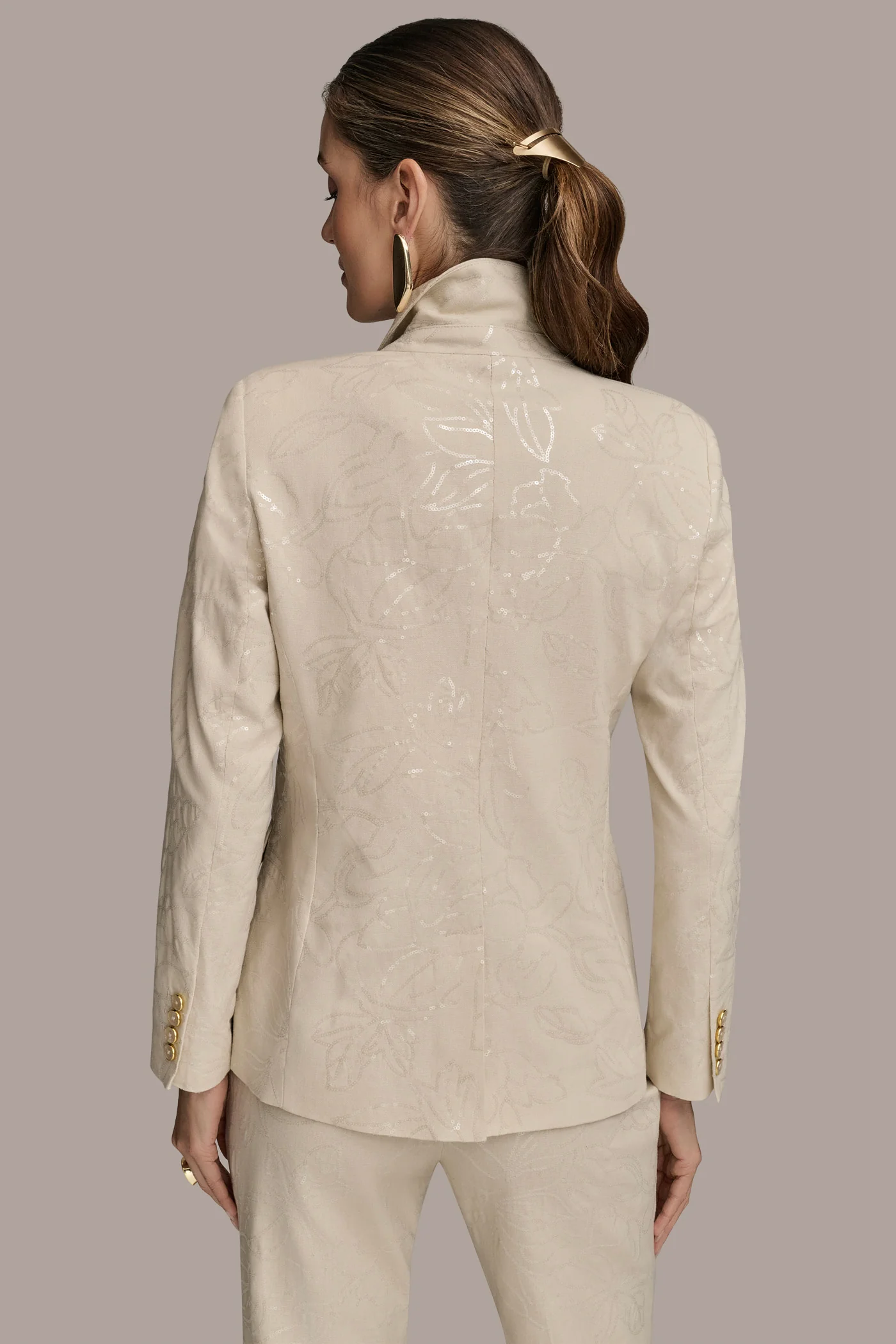 FLORAL SEQUIN-EMBELLISHED BLAZER - VXVOV