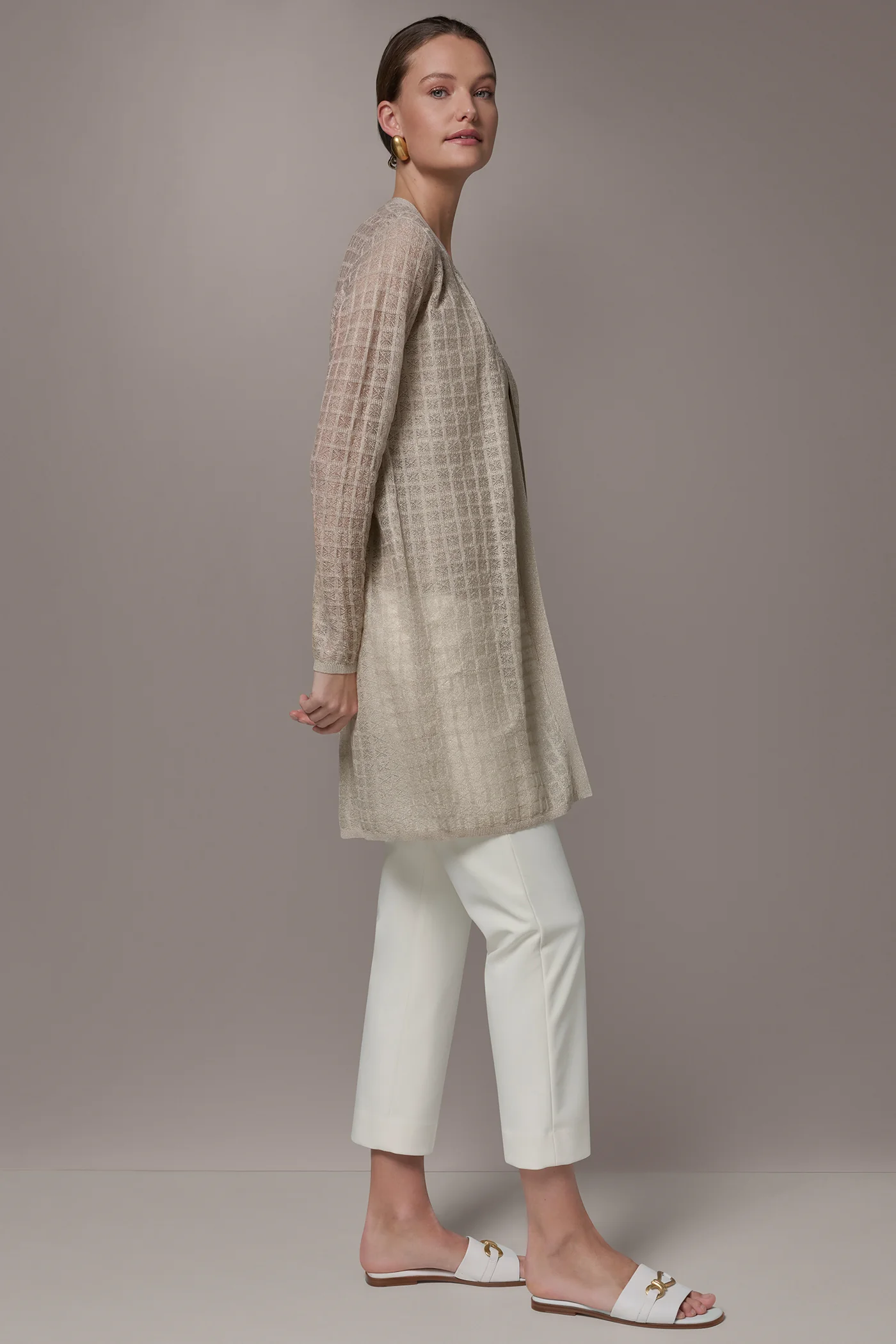LONG GRID STITCH CARDIGAN - VXVOV