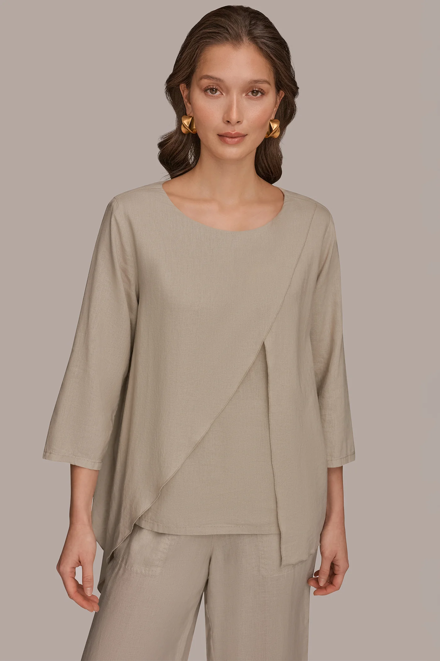 3/4 SLEEVE OVERLAY BLOUSE - VXVOV