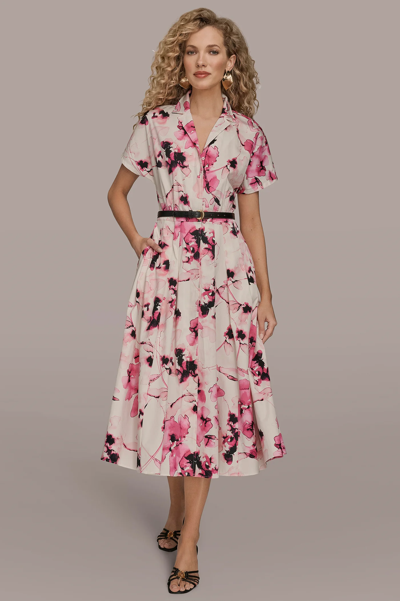 COTTON-SATEEN MIDI SHIRT DRESS - VXVOV