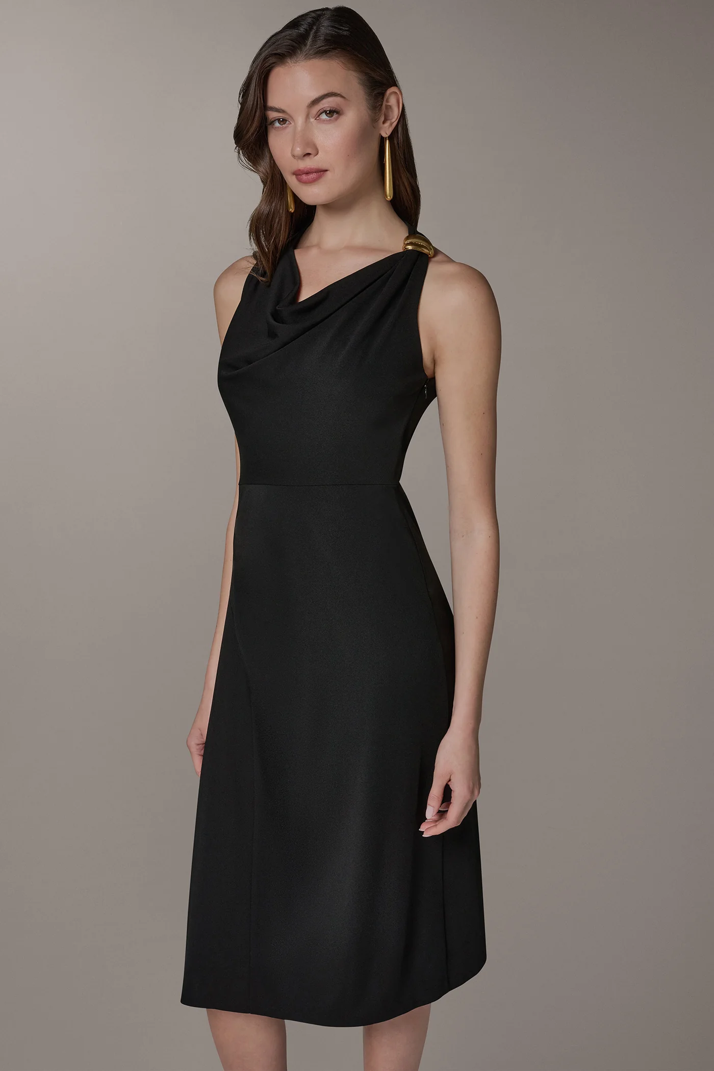 SLEEVELESS MIDI HALTER DRESS - VXVOV