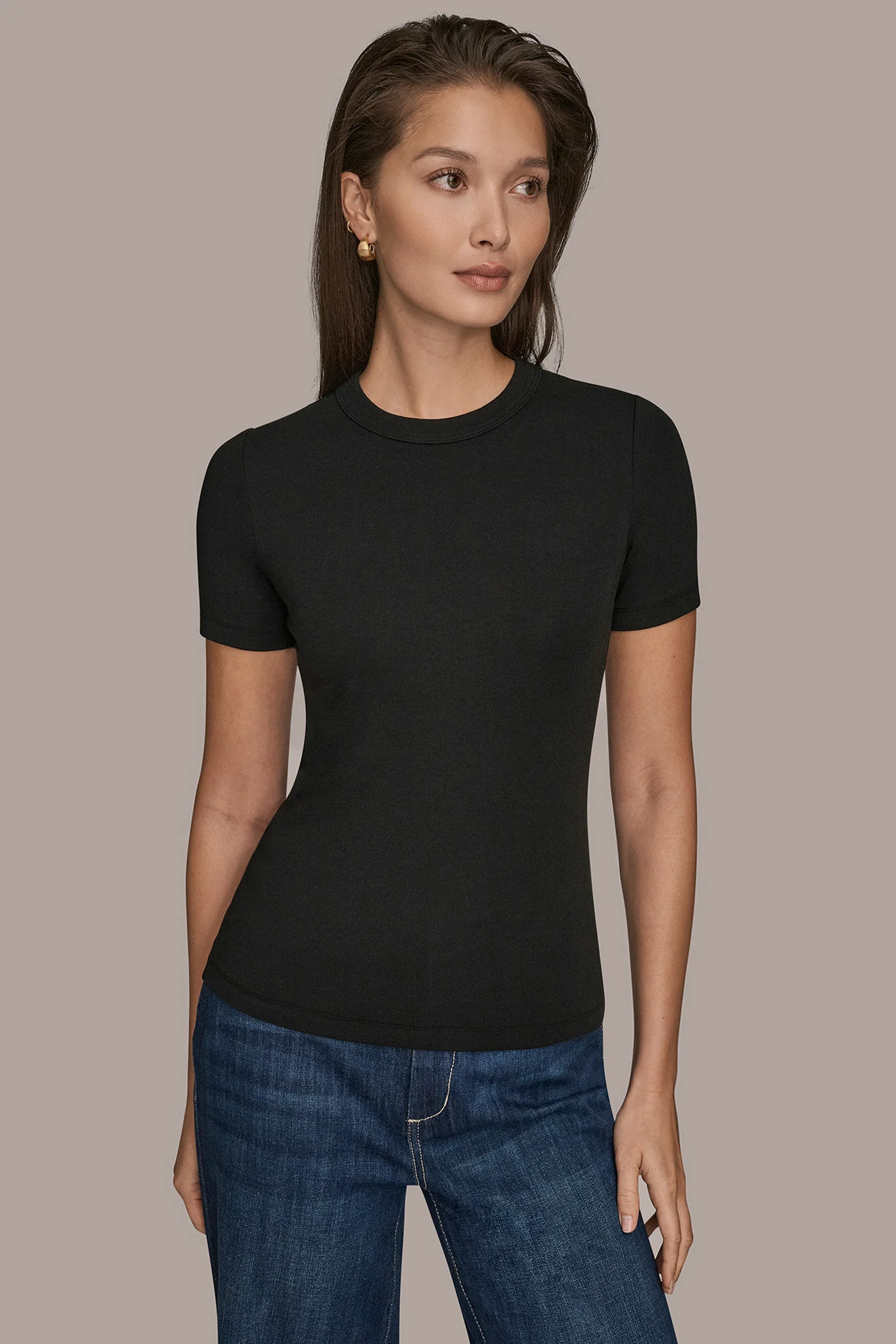 STRETCH COTTON AND MODAL TEE - VXVOV