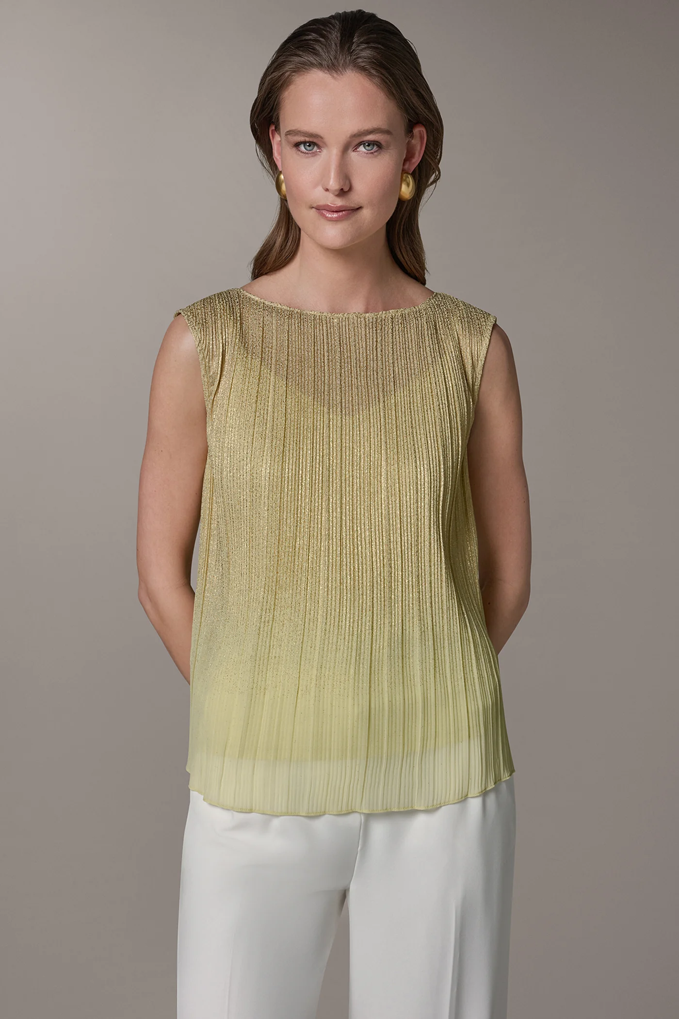 PLEATED BOAT NECK TOP - VXVOV
