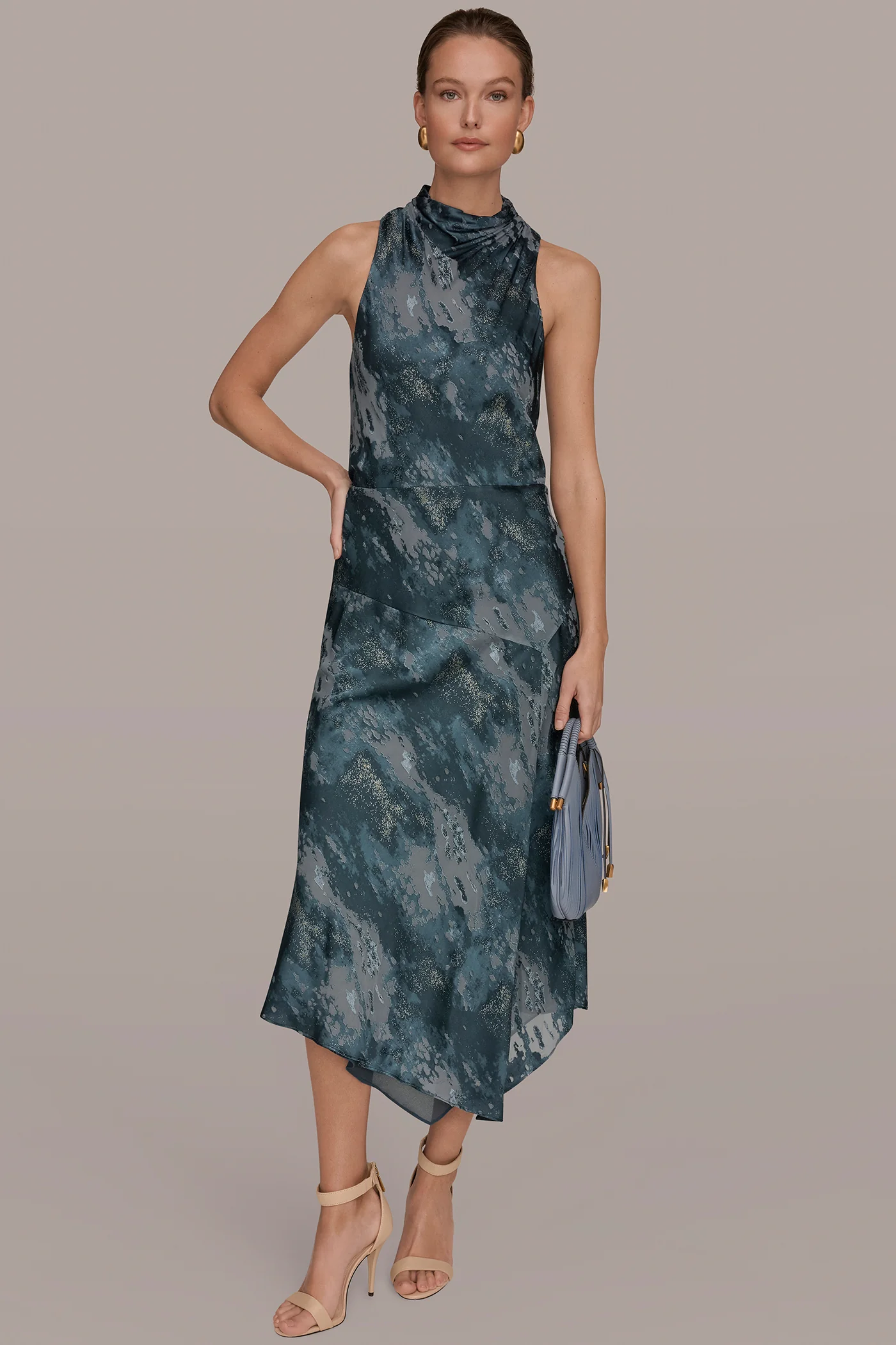 SLEEVELESS METALLIC BURNOUT DRESS - VXVOV