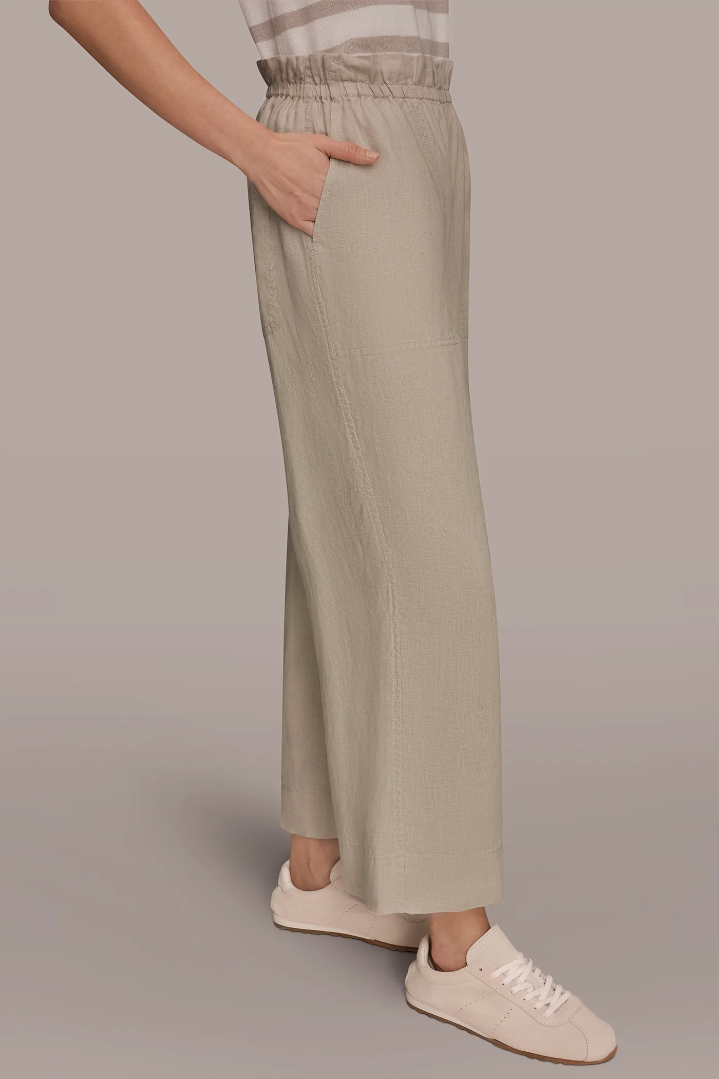 LINEN EXTRA HIGH-RISE PAPERBAG PANT - VXVOV