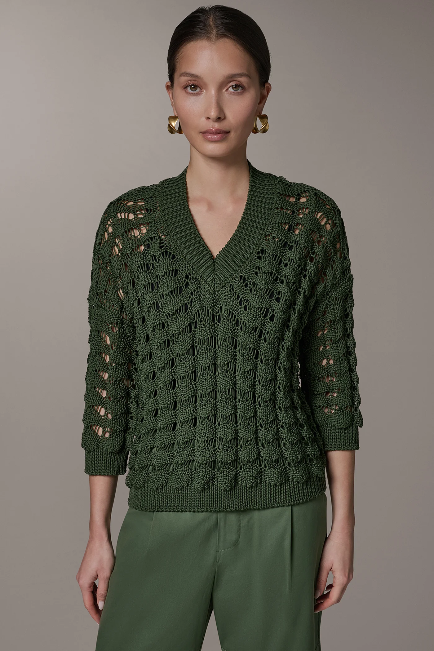 V-NECK 3/4 SLEEVE SWEATER - VXVOV