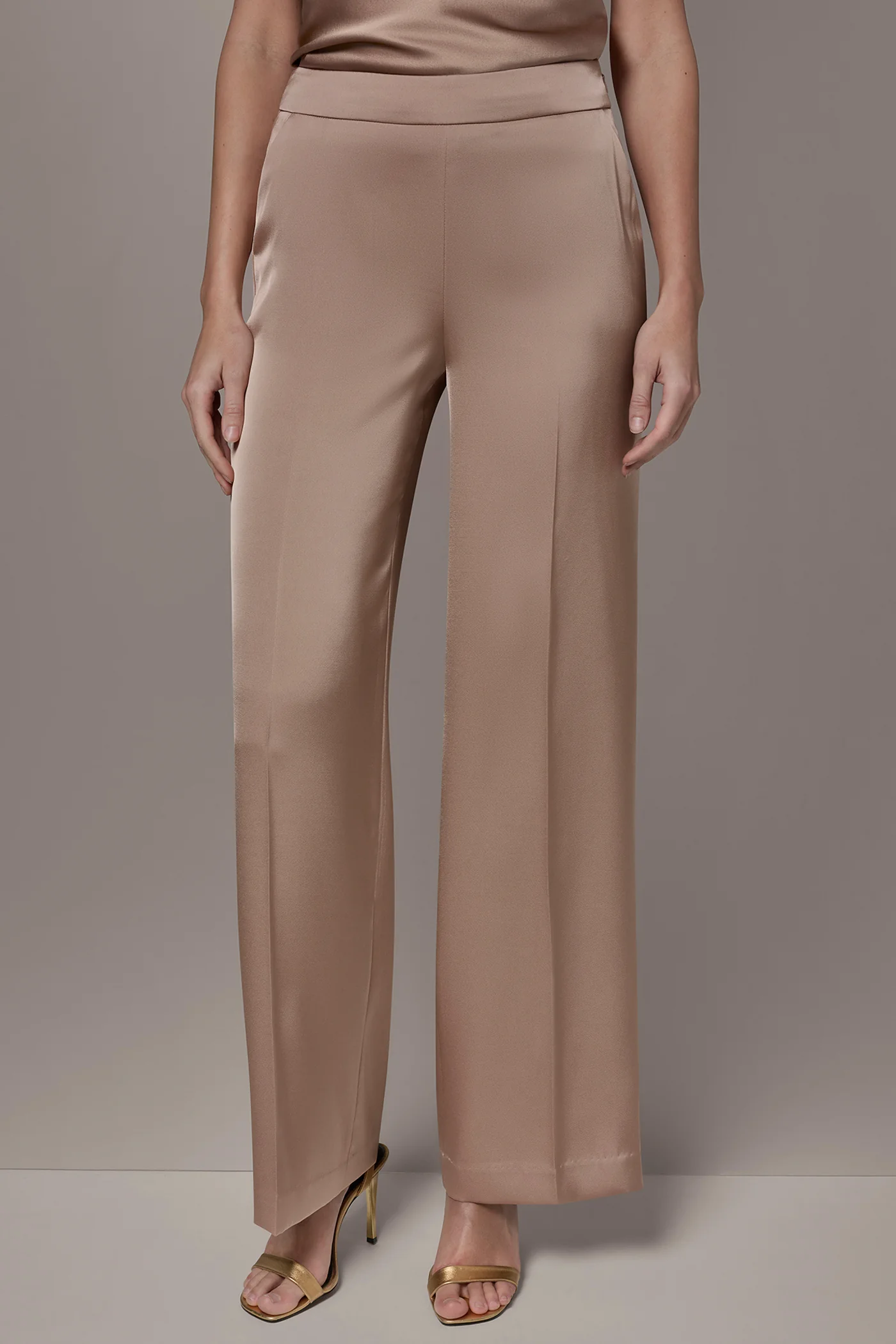 SATIN EXTRA HIGH-RISE WIDE-LEG SUIT PANT - VXVOV