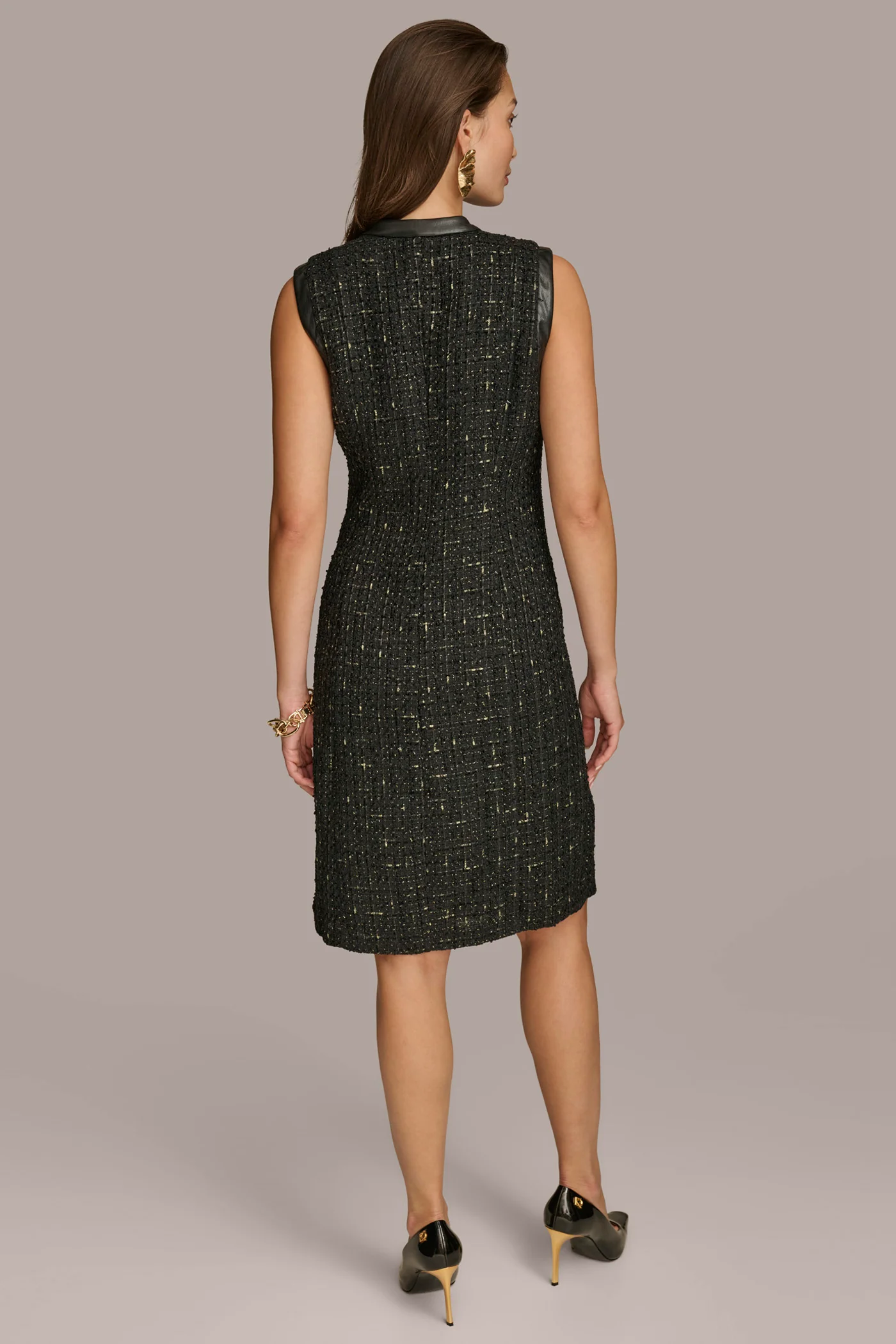 TWEED A LINE DRESS WITH FRONT ZIPPER - VXVOV