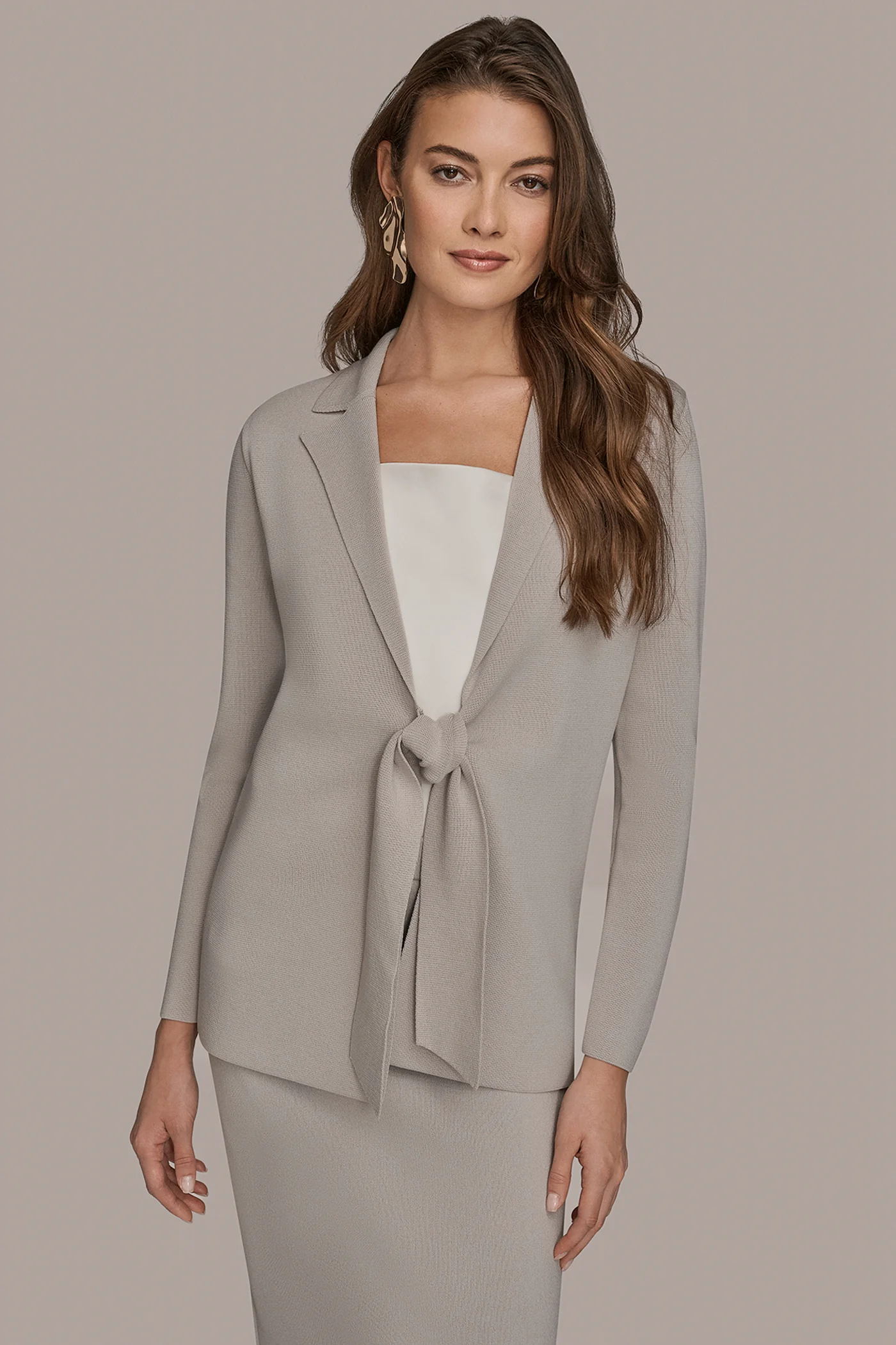TIE-FRONT SWEATER BLAZER - VXVOV