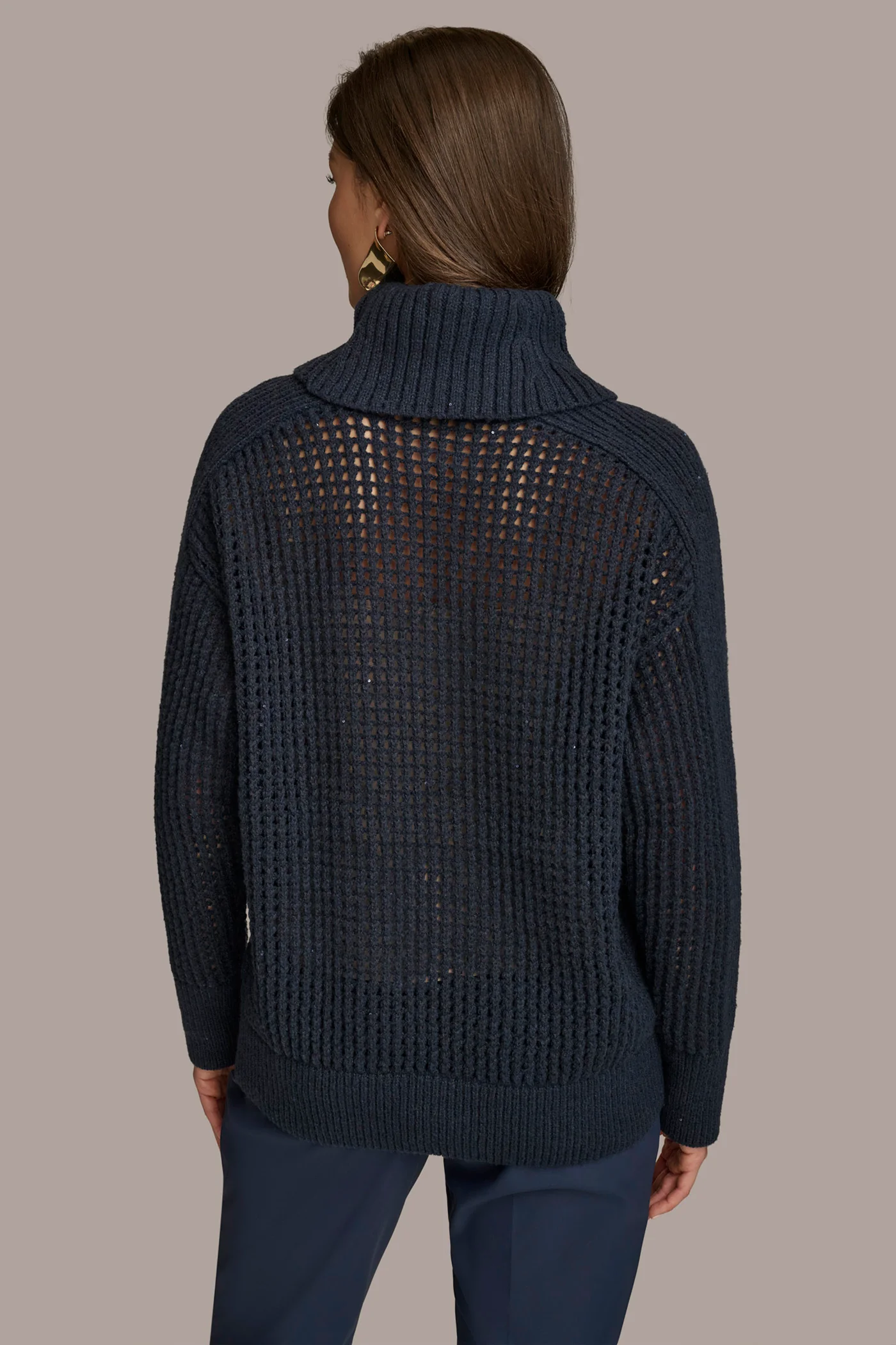 COWL NECK CUTOUT SWEATER - VXVOV