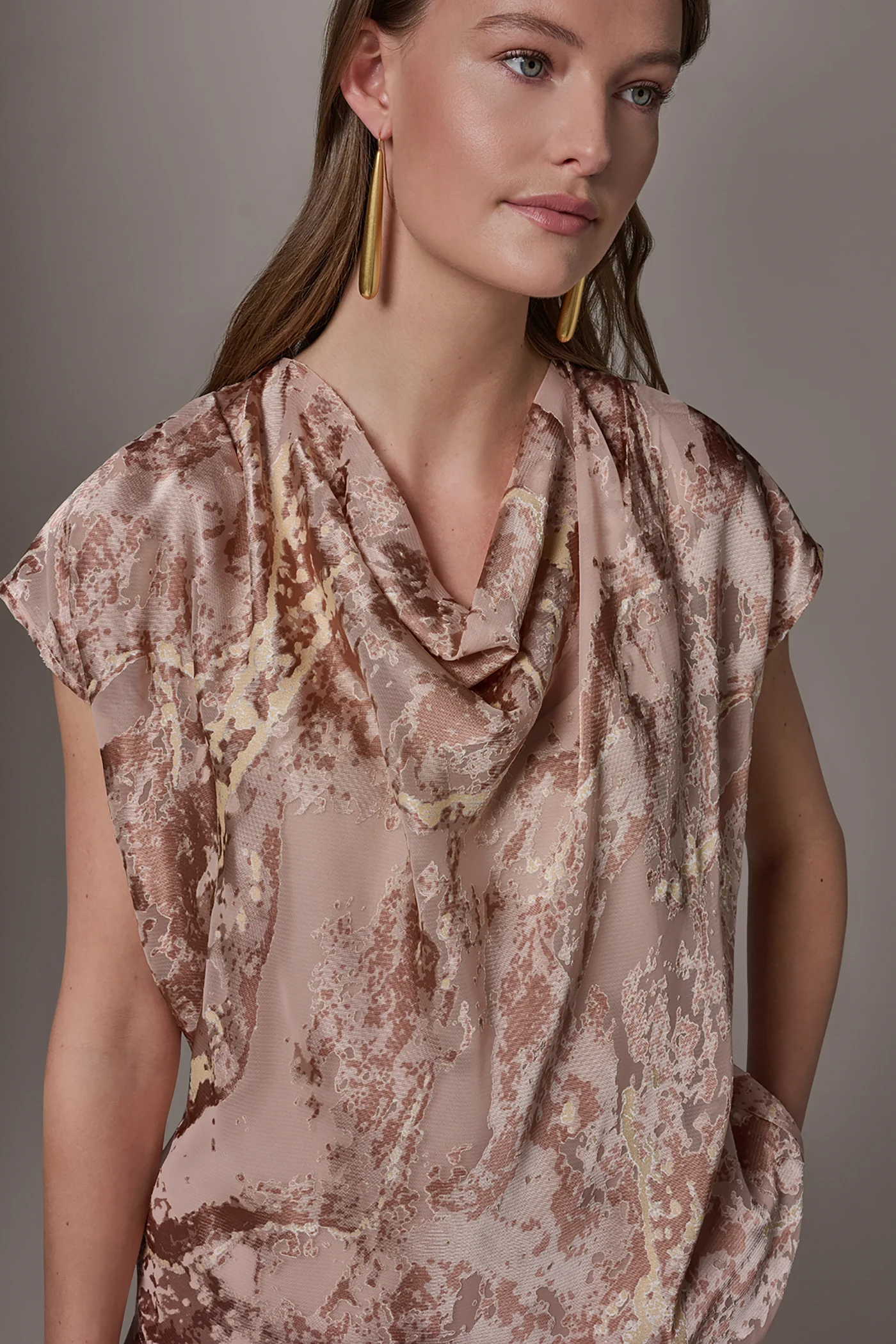 METALLIC BURNOUT BLOUSE - VXVOV