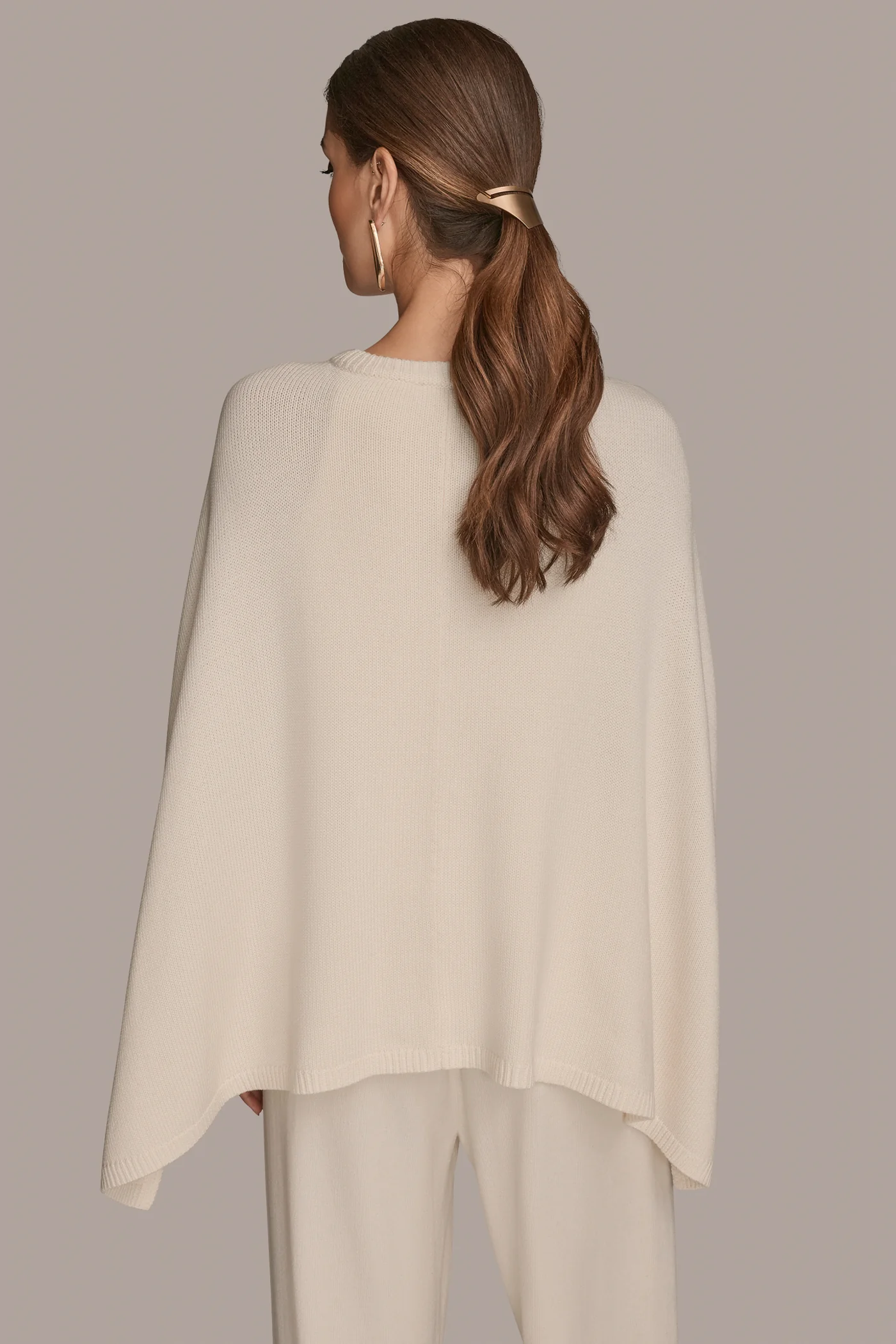 CAPE-EFFECT BUTTON SWEATER - VXVOV