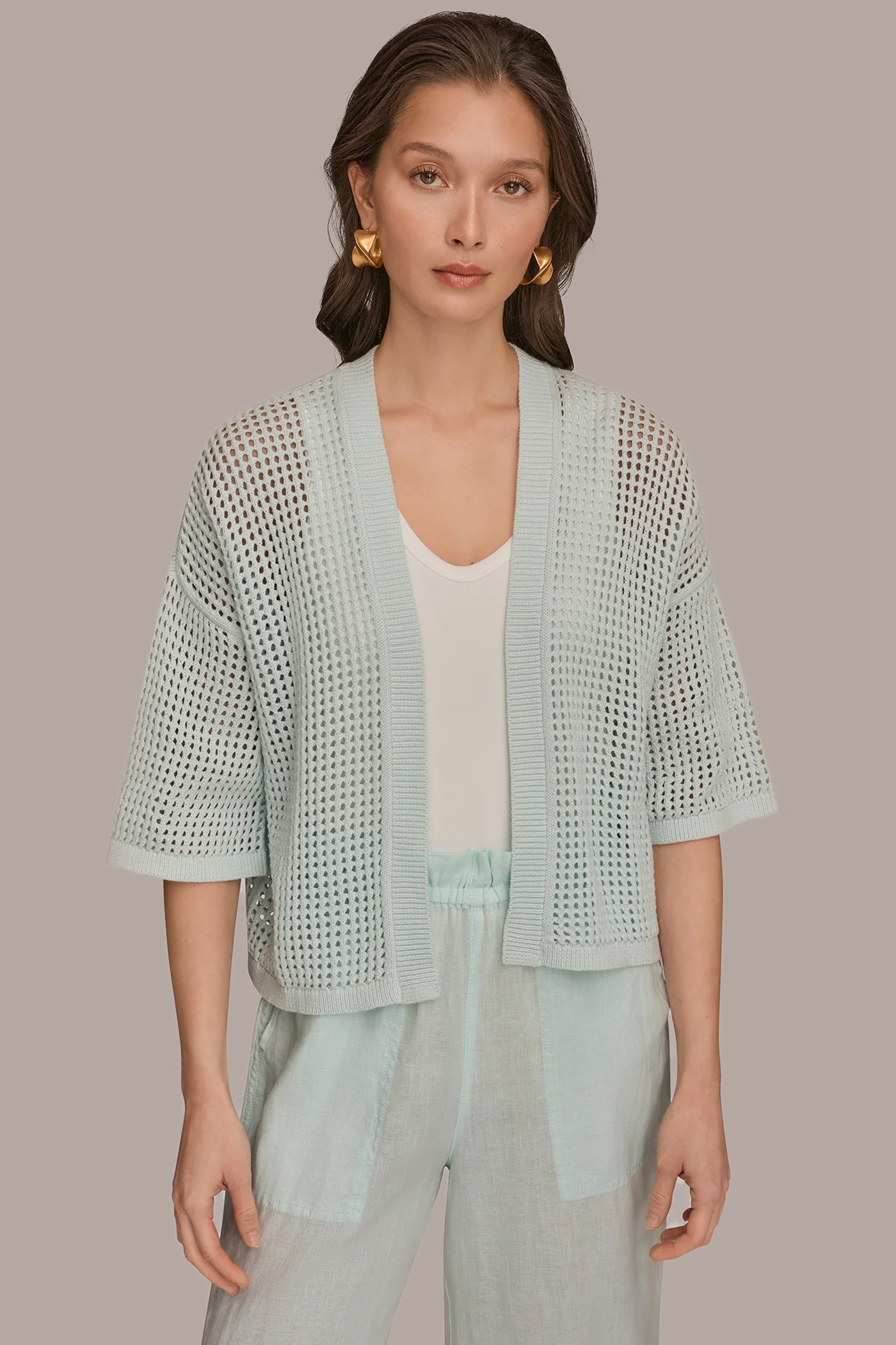 COTTON OPEN STITCH CARDIGAN - VXVOV