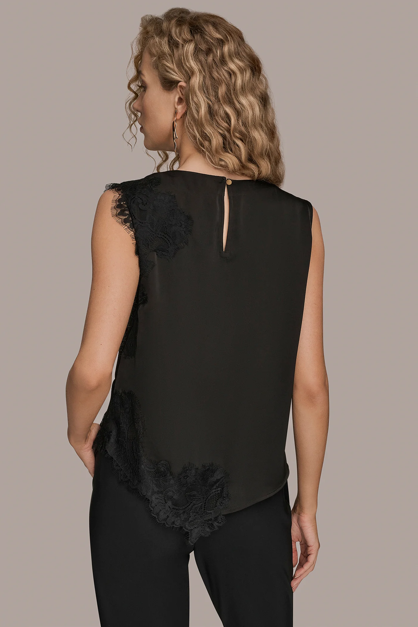 ASYMMETRIC LACE-TRIMMED BLOUSE - VXVOV