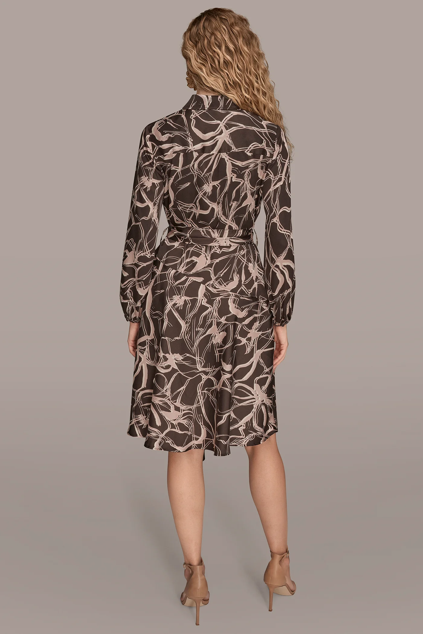 PRINTED LONG SLEEVE SHIRT DRESS - VXVOV