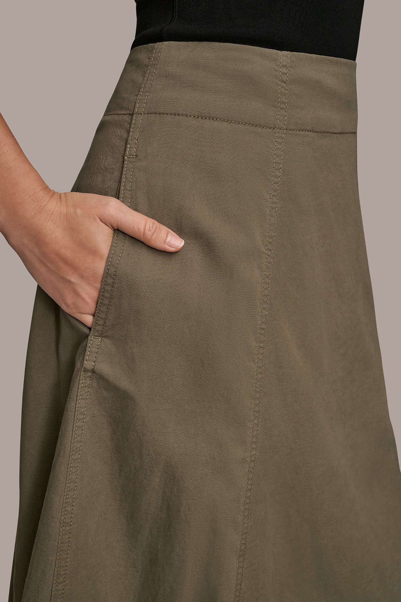 BRUSHED MIDI PANEL TRUMPET SKIRT - VXVOV