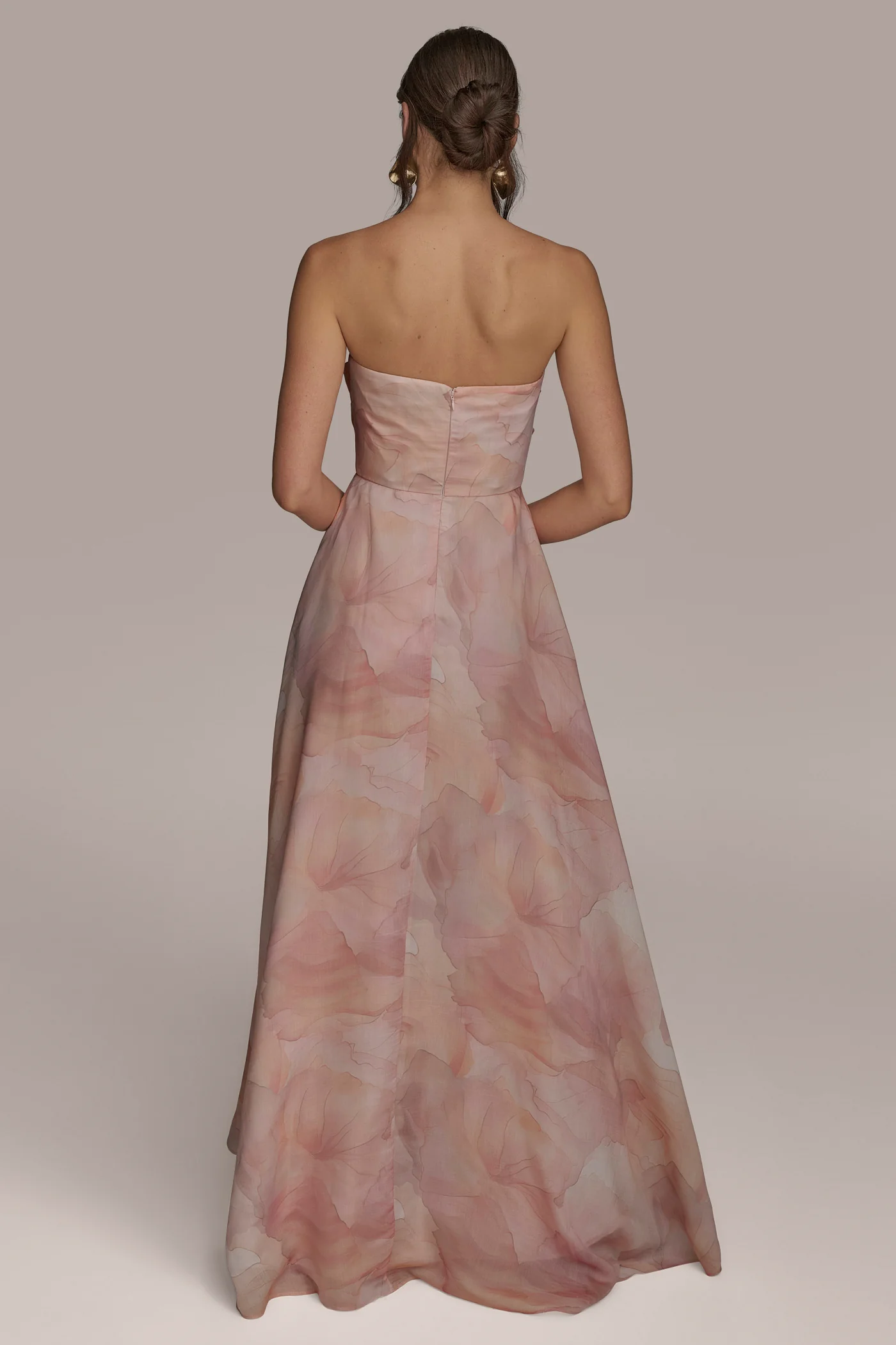 ORGANZA FLORAL STRAPLESS BALL GOWN - VXVOV