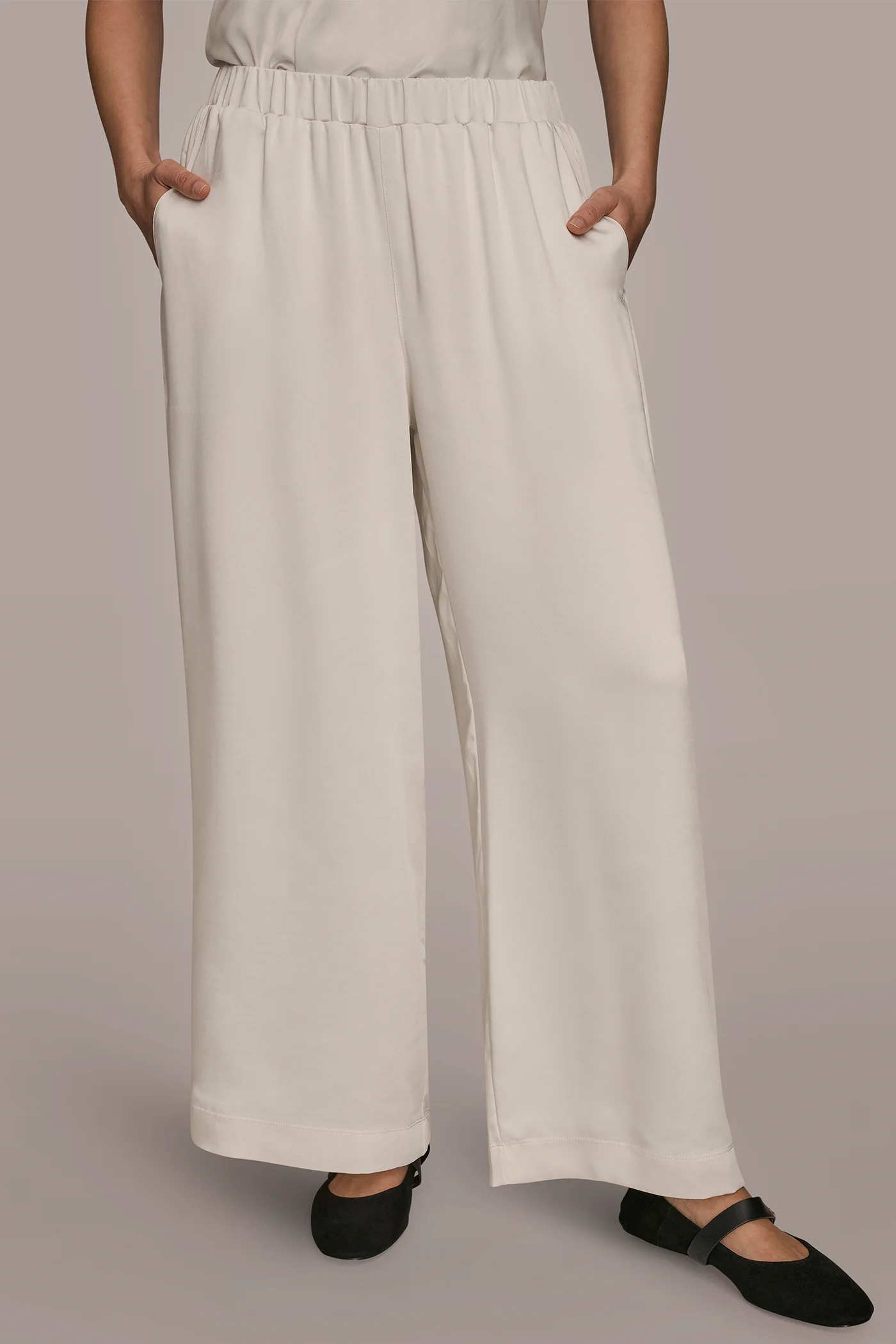SATIN MID-RISE WIDE-LEG ANKLE PANT - VXVOV