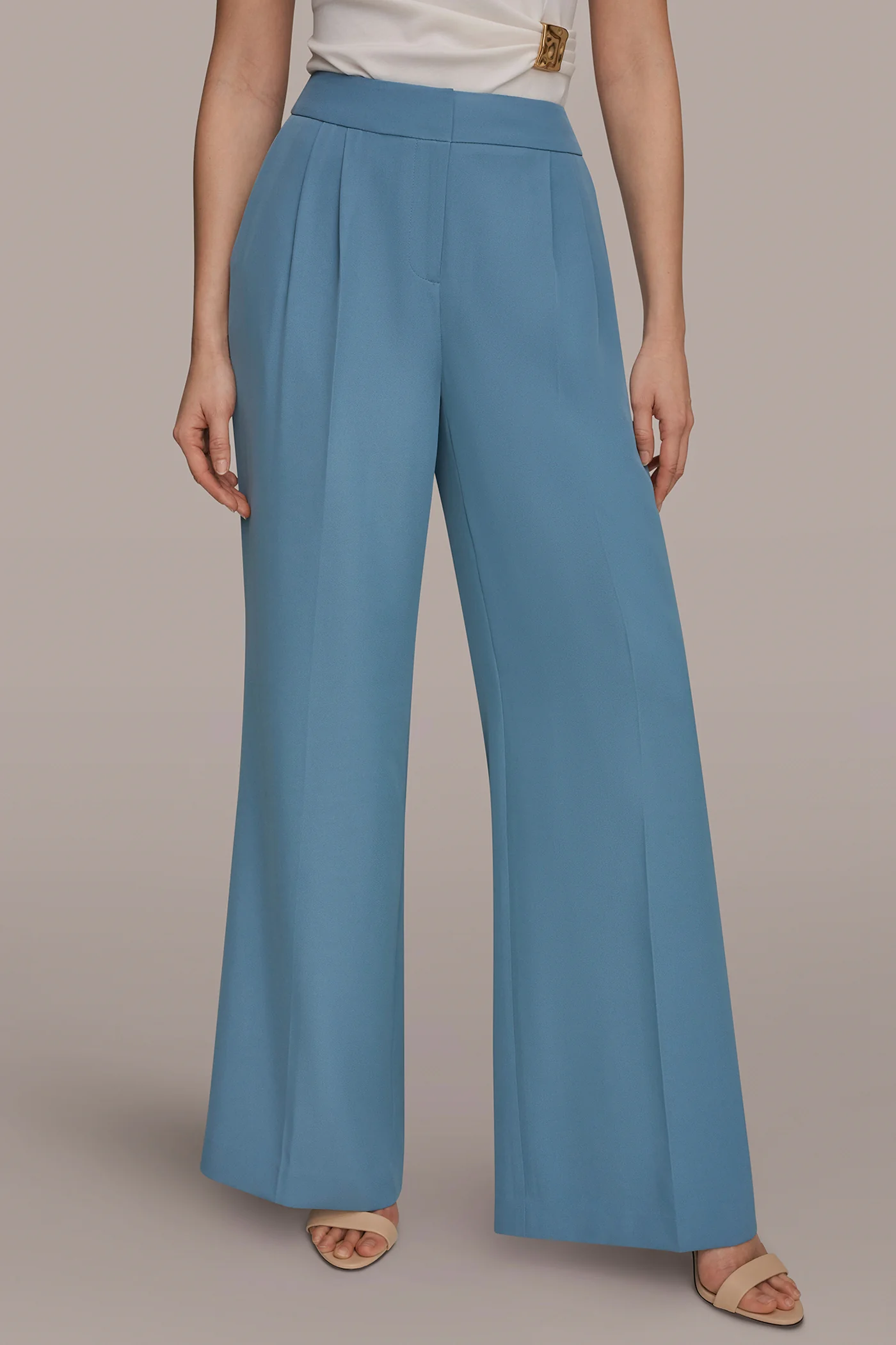 MID-RISE PLEATED WIDE-LEG SUIT PANT - VXVOV