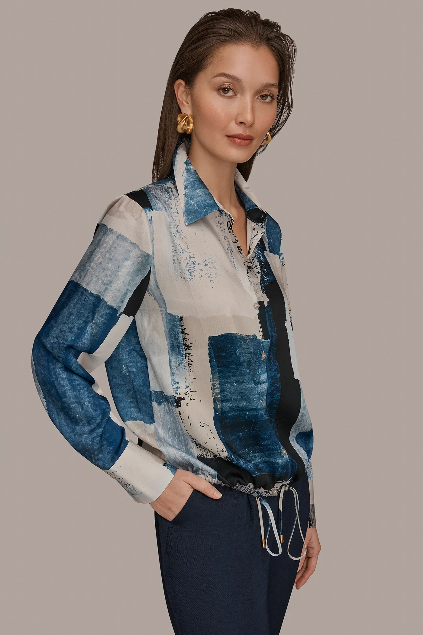 DRAWSTRING HEM BLOUSE - VXVOV