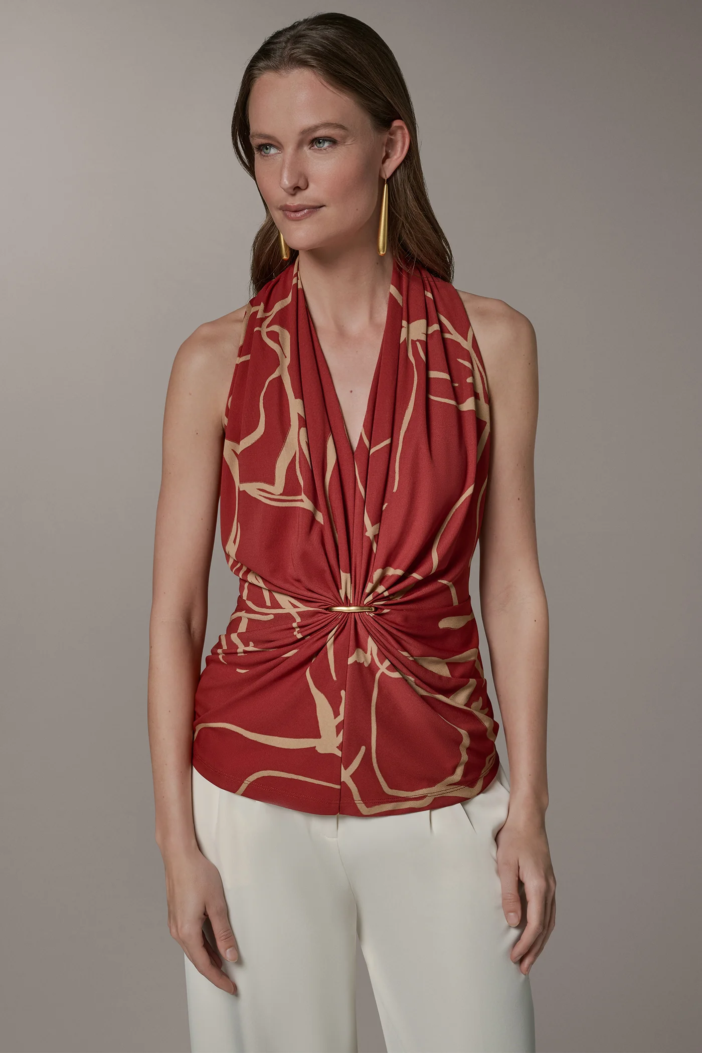 RUCHED V-NECK TOP - VXVOV