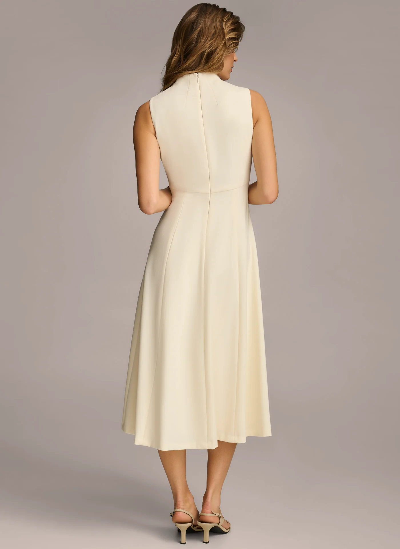 SLEEVELESS COWL-NECK MIDI DRESS - VXVOV